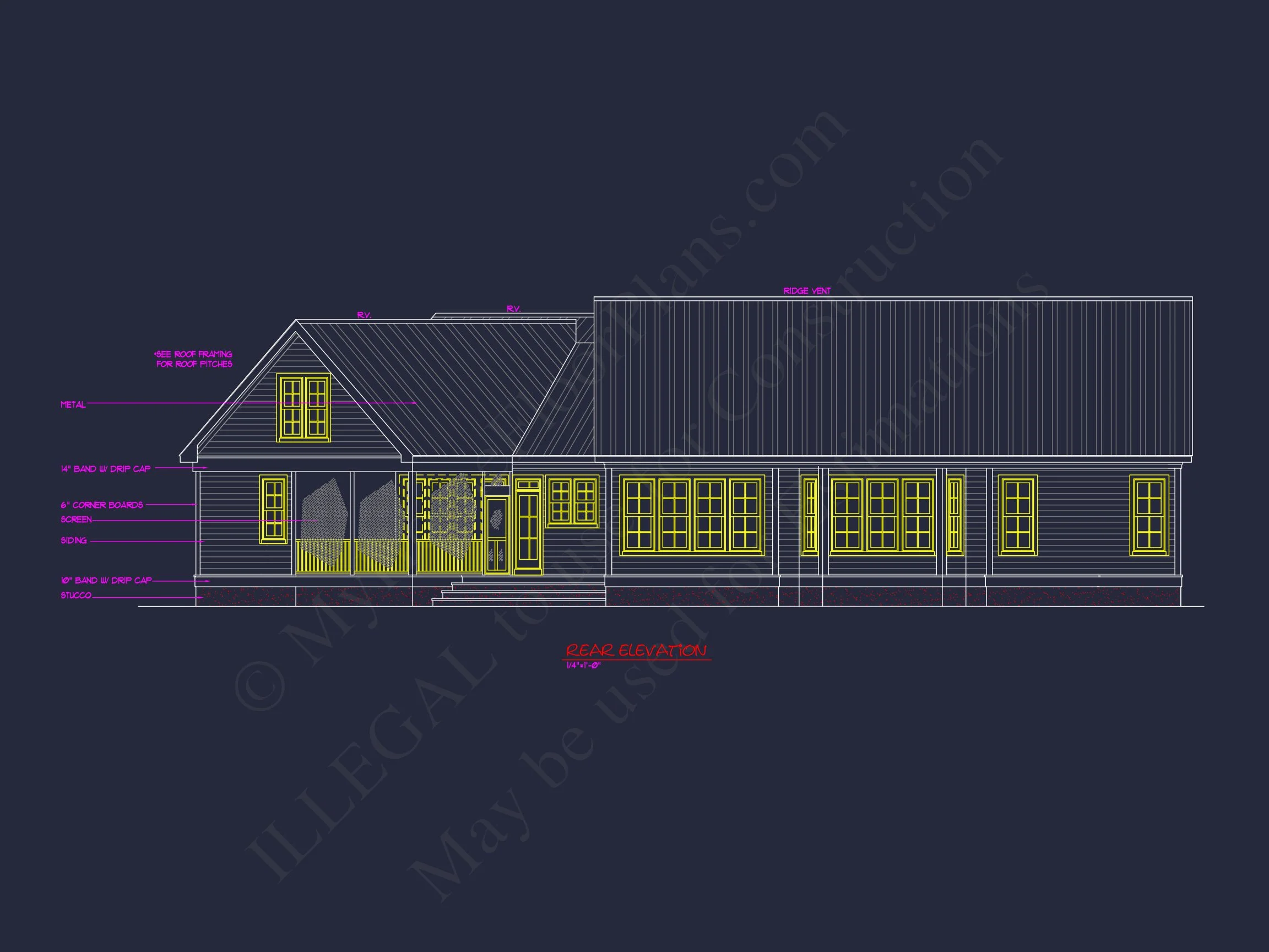 Modern Craftsman house Plan with Spacious Floor Designs and CAD Blueprint