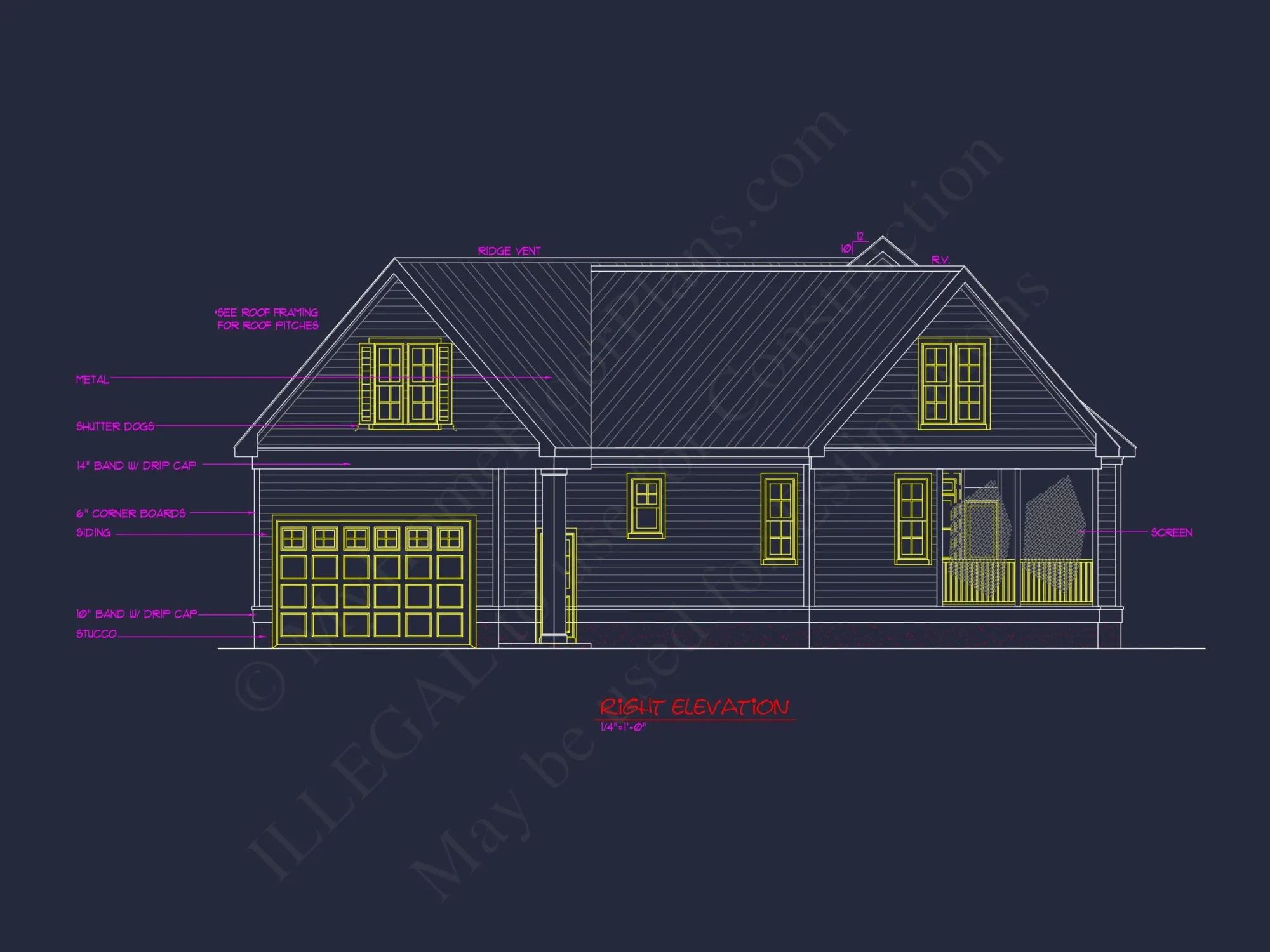 Modern Craftsman house Plan with Spacious Floor Designs and CAD Blueprint
