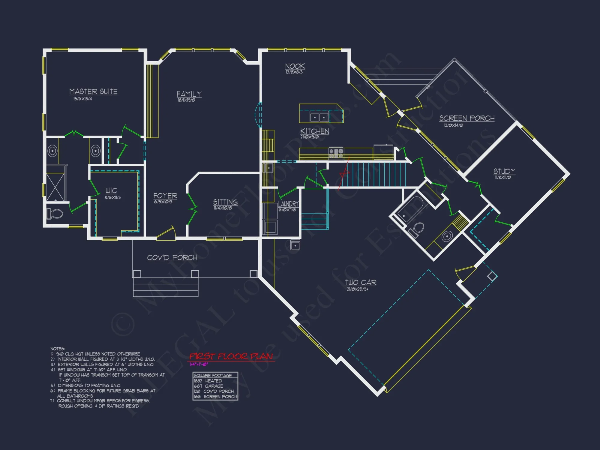 Modern Craftsman house Plan with Spacious Floor Designs and CAD Blueprint