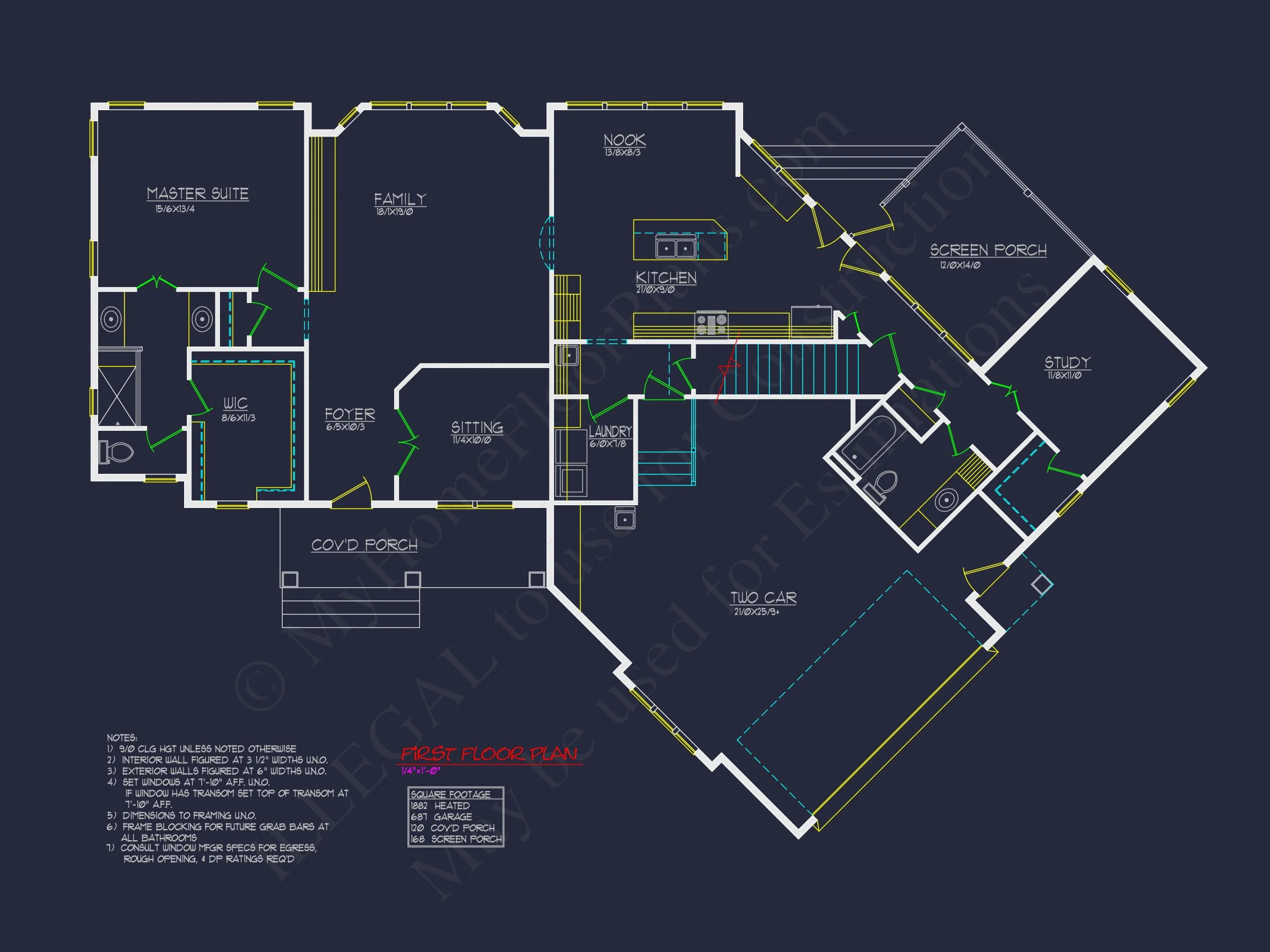Modern Craftsman house Plan with Spacious Floor Designs and CAD Blueprint