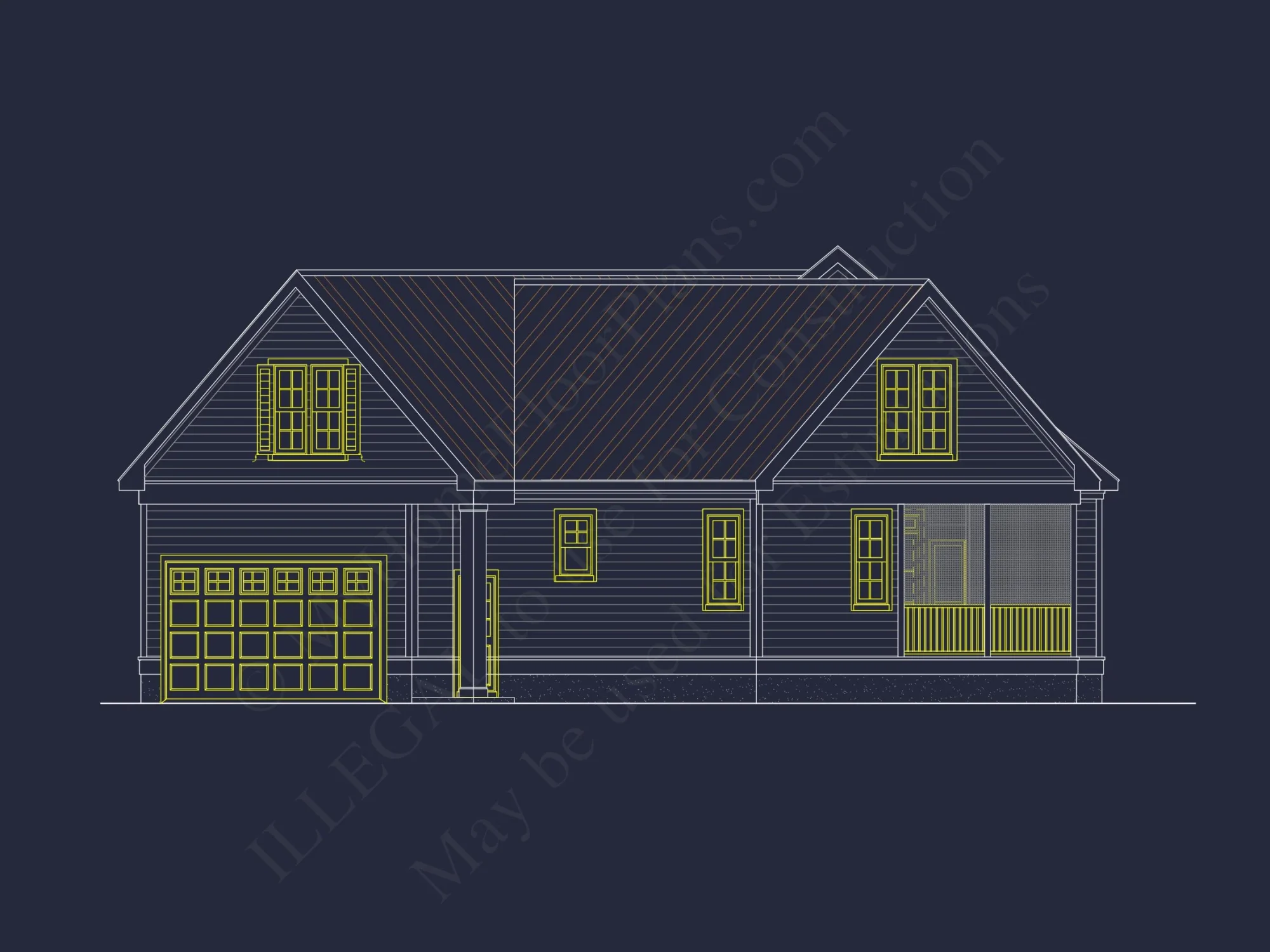 Modern Craftsman house Plan with Spacious Floor Designs and CAD Blueprint