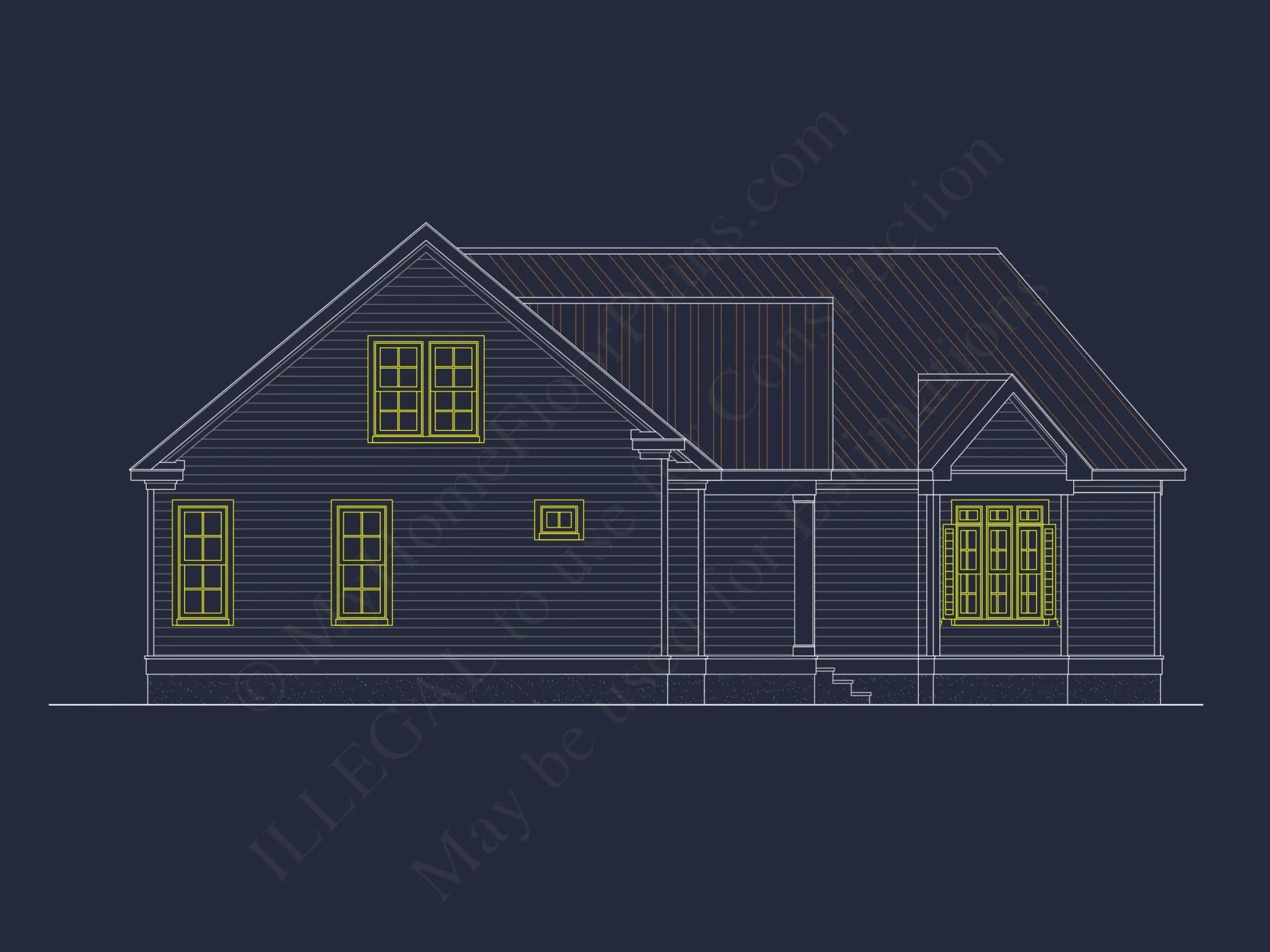 Modern Craftsman house Plan with Spacious Floor Designs and CAD Blueprint
