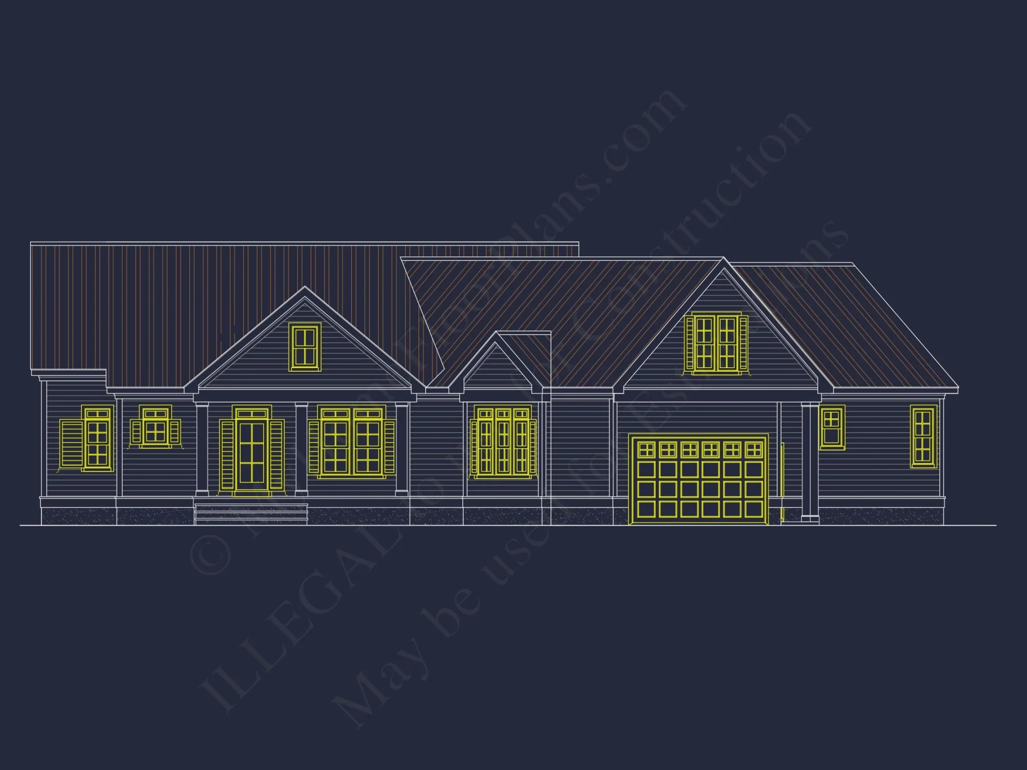 Modern Craftsman house Plan with Spacious Floor Designs and CAD Blueprint