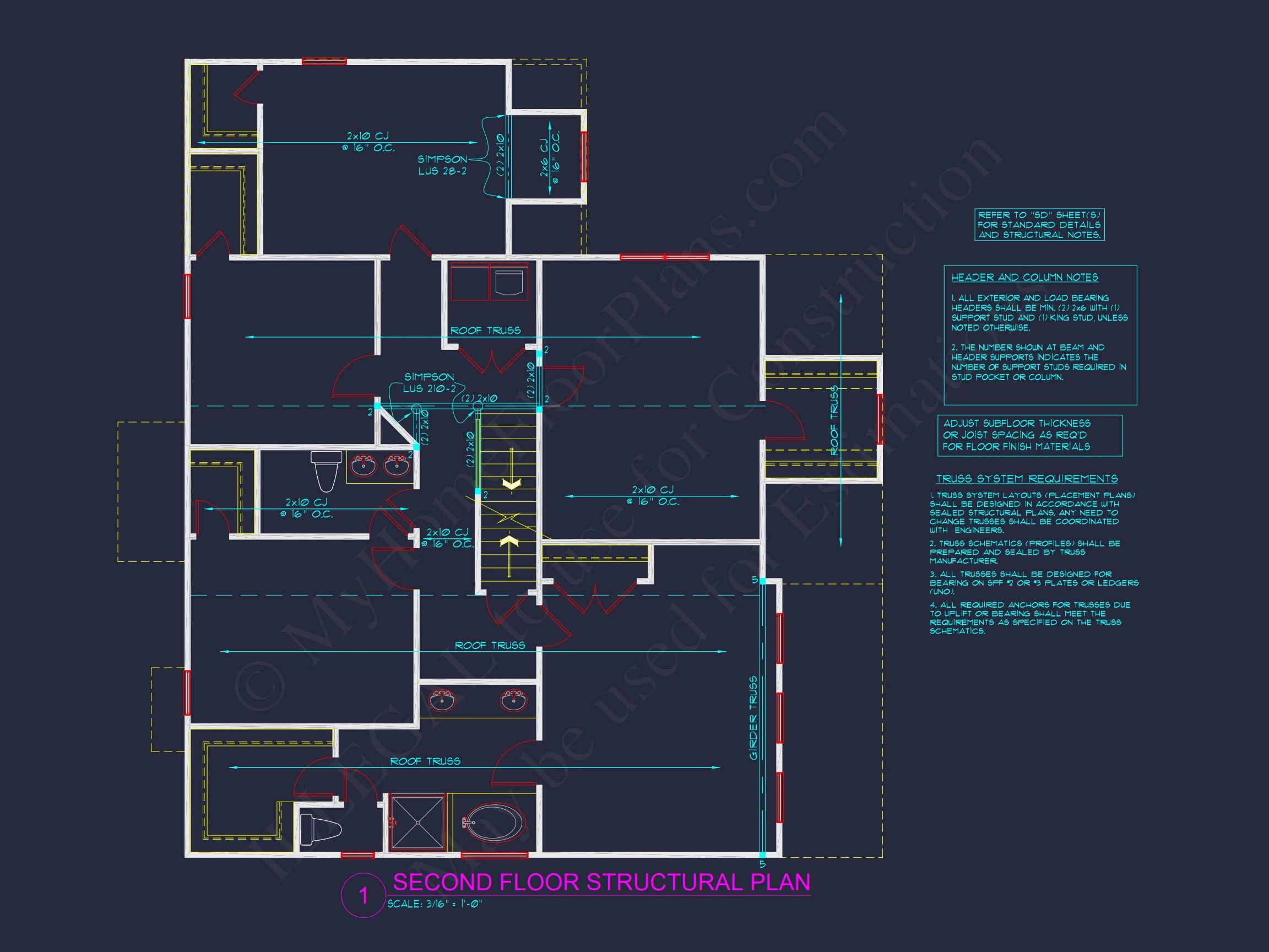 Spacious house Plan with CAD Designs and Blueprint Details