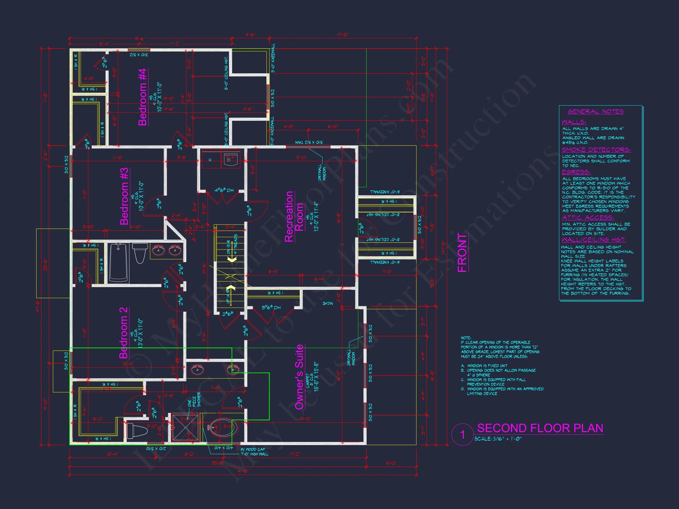 Spacious house Plan with CAD Designs and Blueprint Details