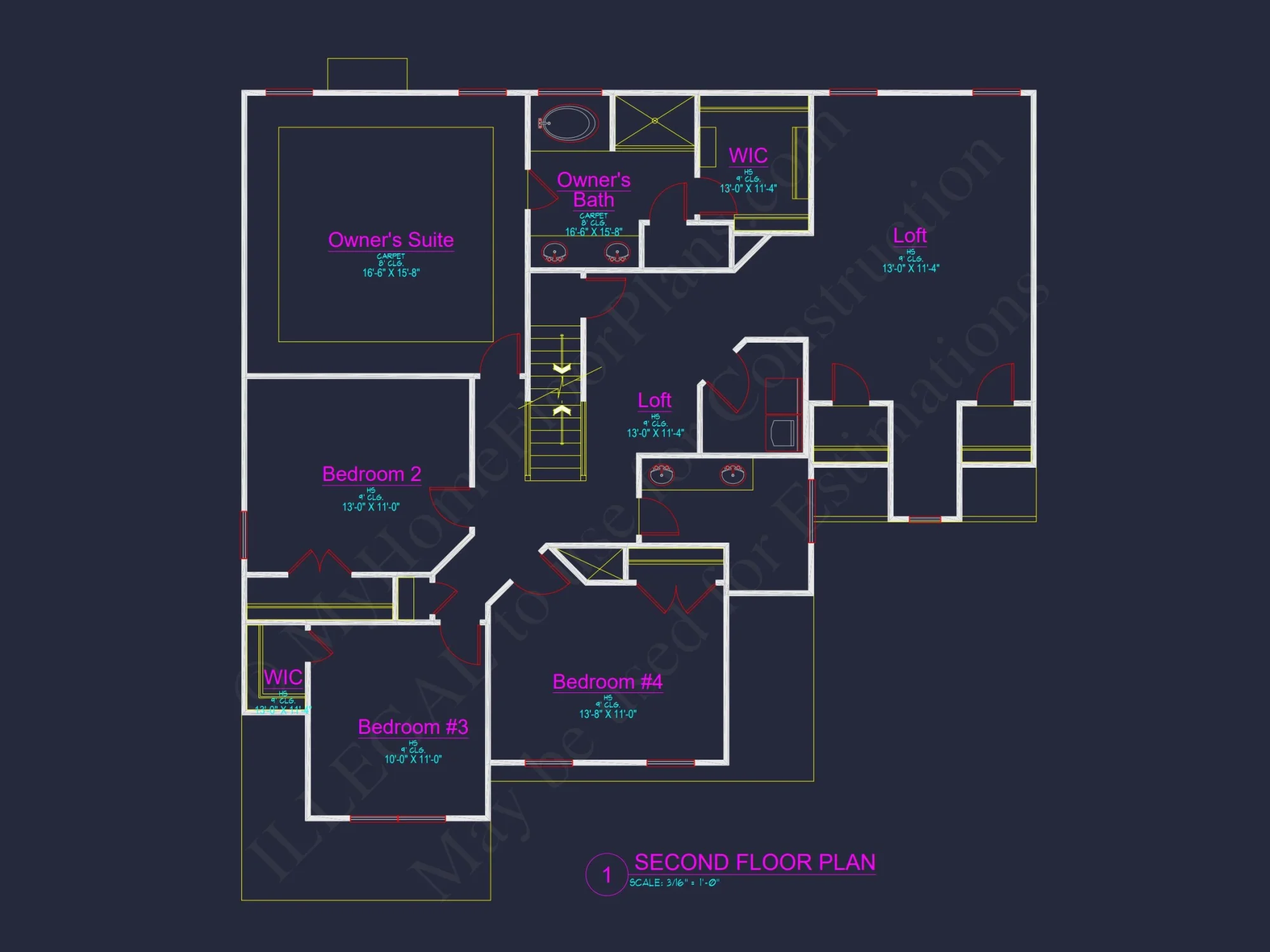 Expansive Colonial Farmhouse house Plan with 3 Floors