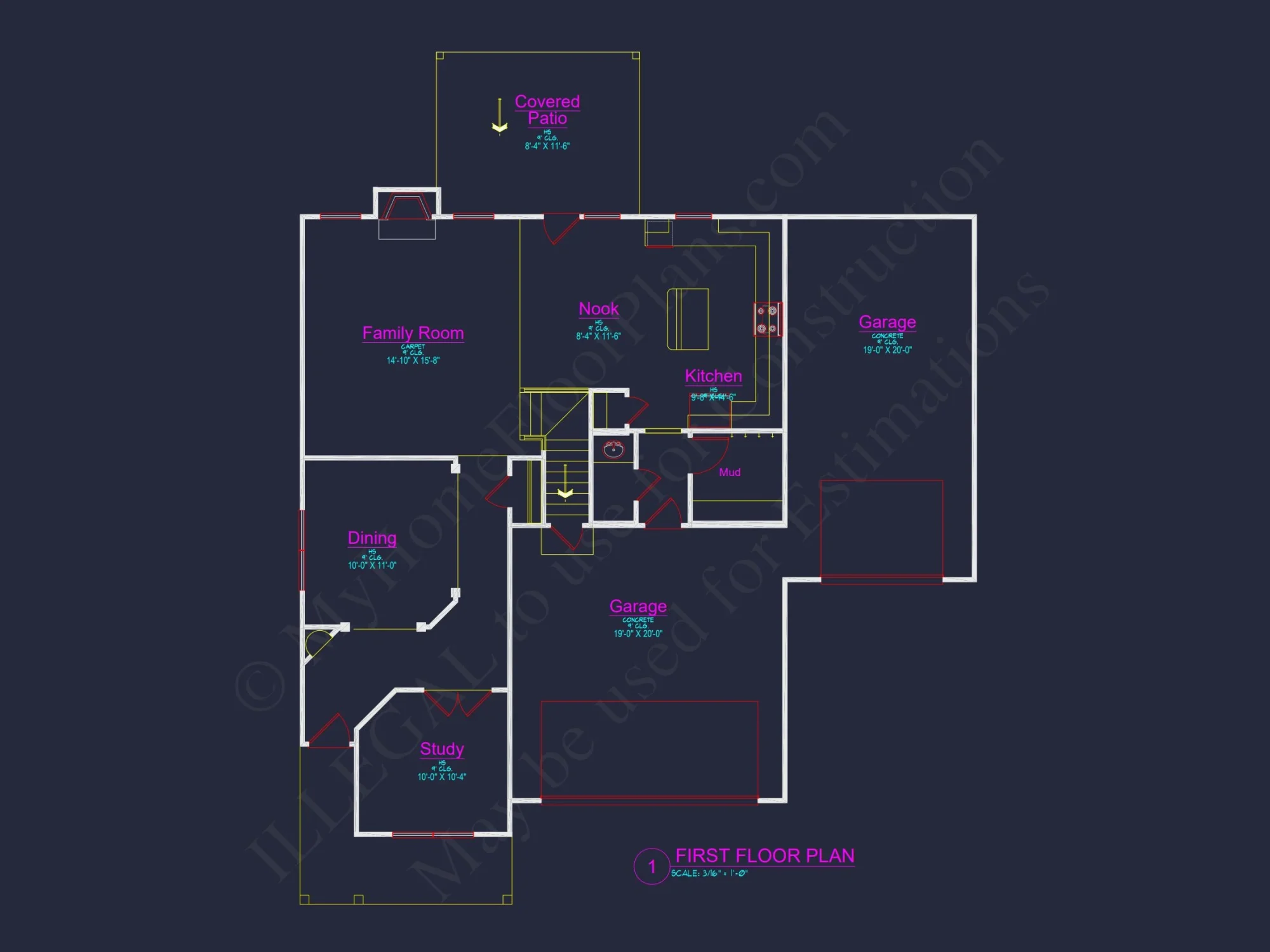 Expansive Colonial Farmhouse house Plan with 3 Floors