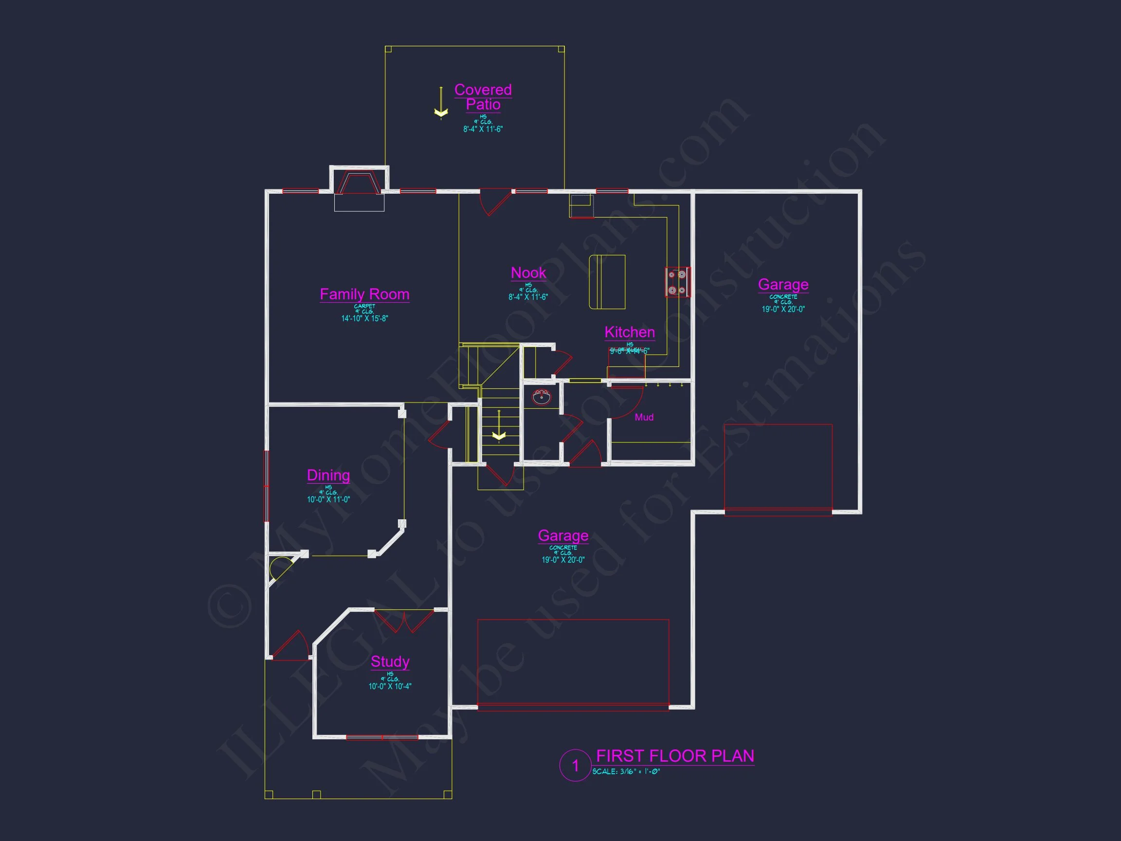 Expansive Colonial Farmhouse house Plan with 3 Floors
