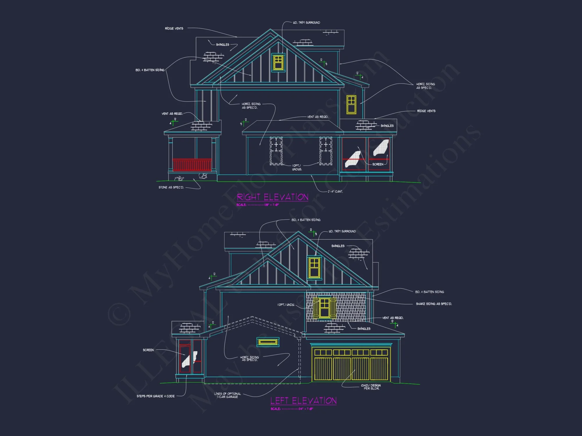 Elegant house Plan with 3 Floors, Blueprint & CAD Design