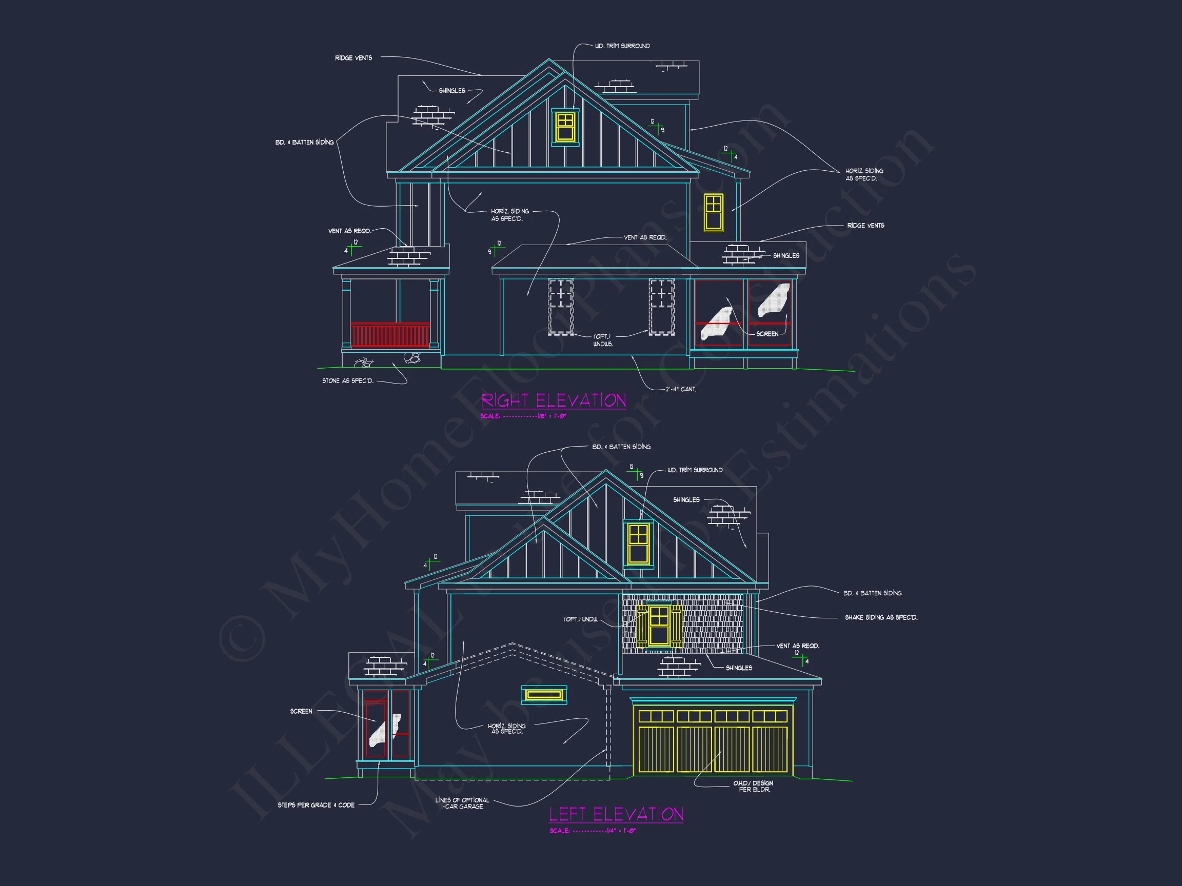 Elegant house Plan with 3 Floors, Blueprint & CAD Design