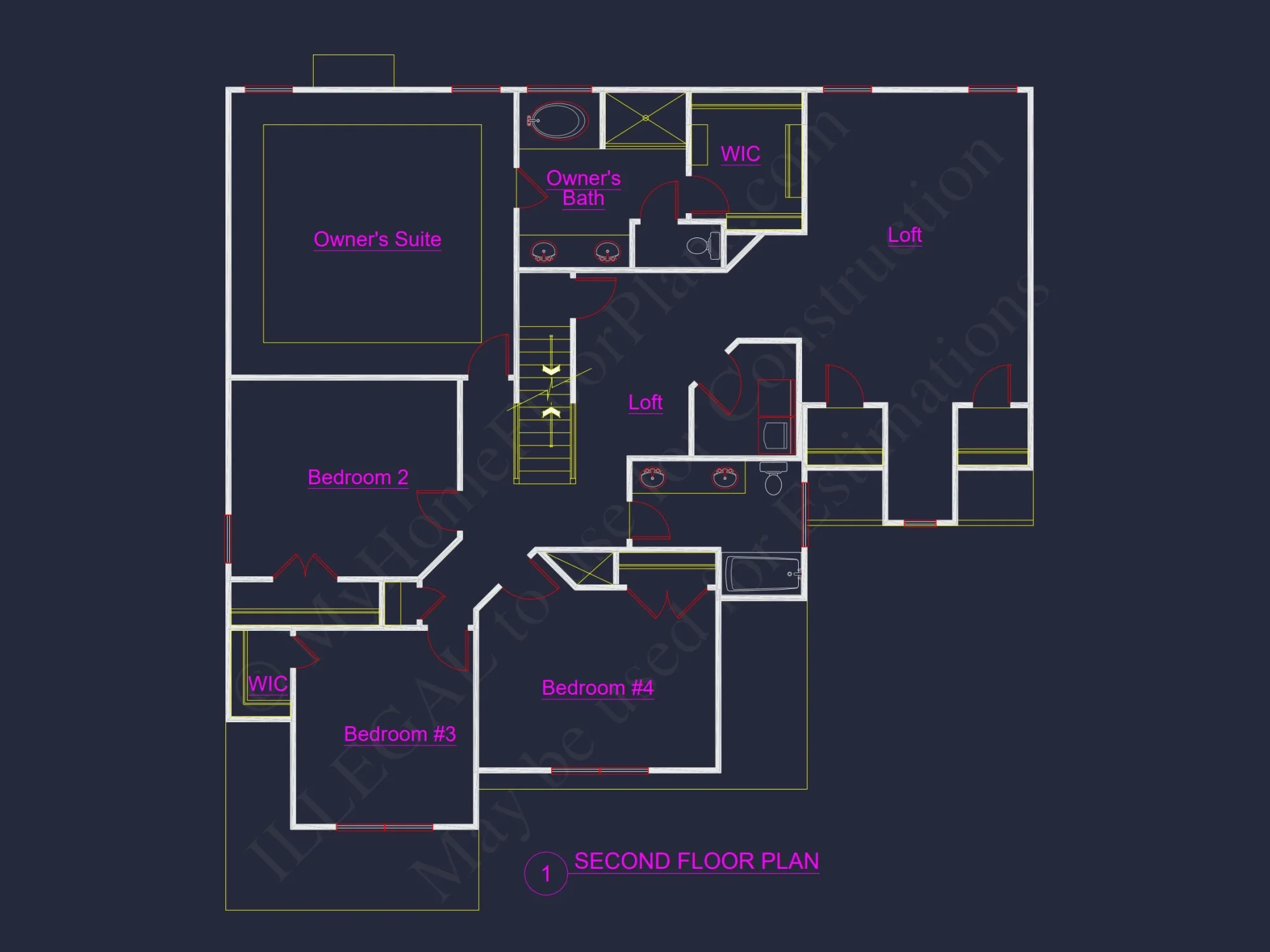 Sophisticated house Plan with 4 Bedrooms and 3-Car Garage