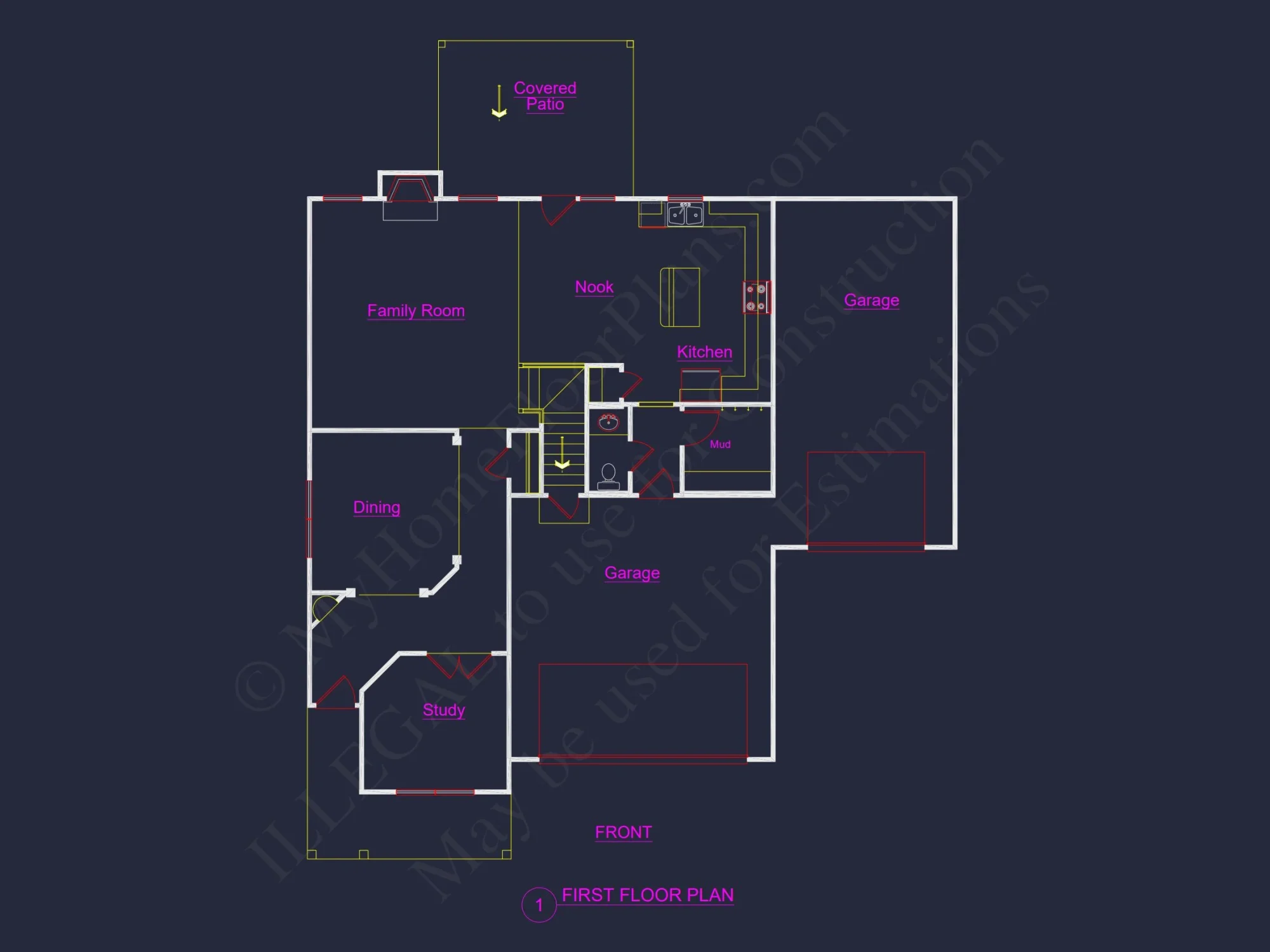 Sophisticated house Plan with 4 Bedrooms and 3-Car Garage