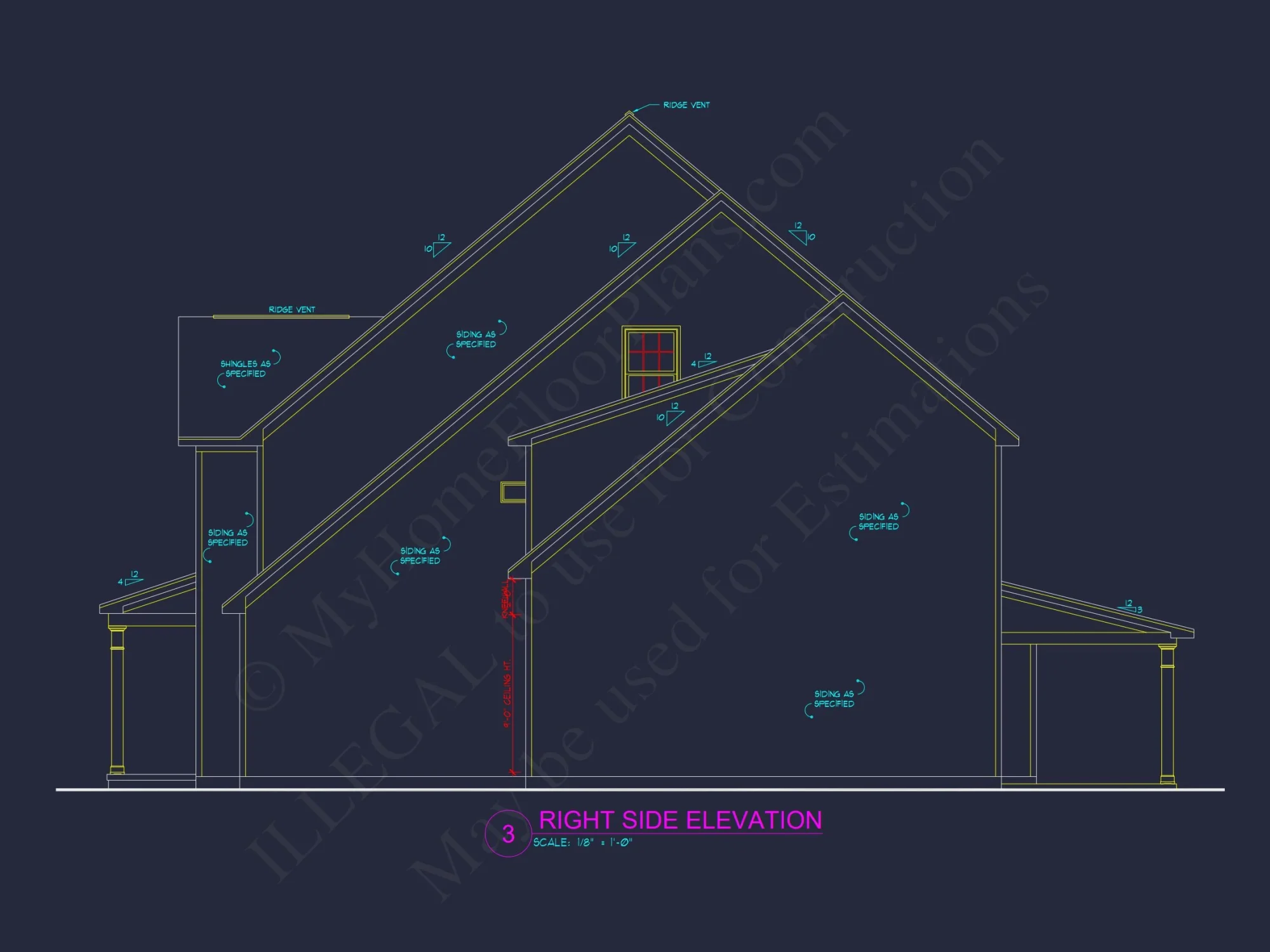Sophisticated house Plan with 4 Bedrooms and 3-Car Garage