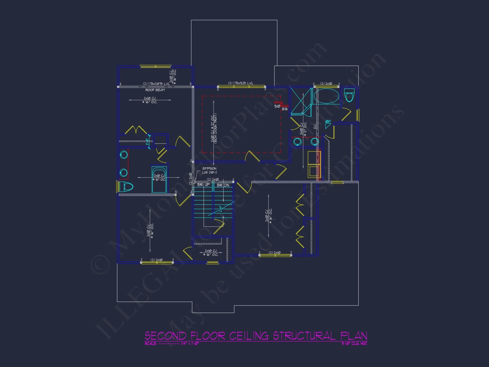 CAD house Plan With 5 Bedrooms