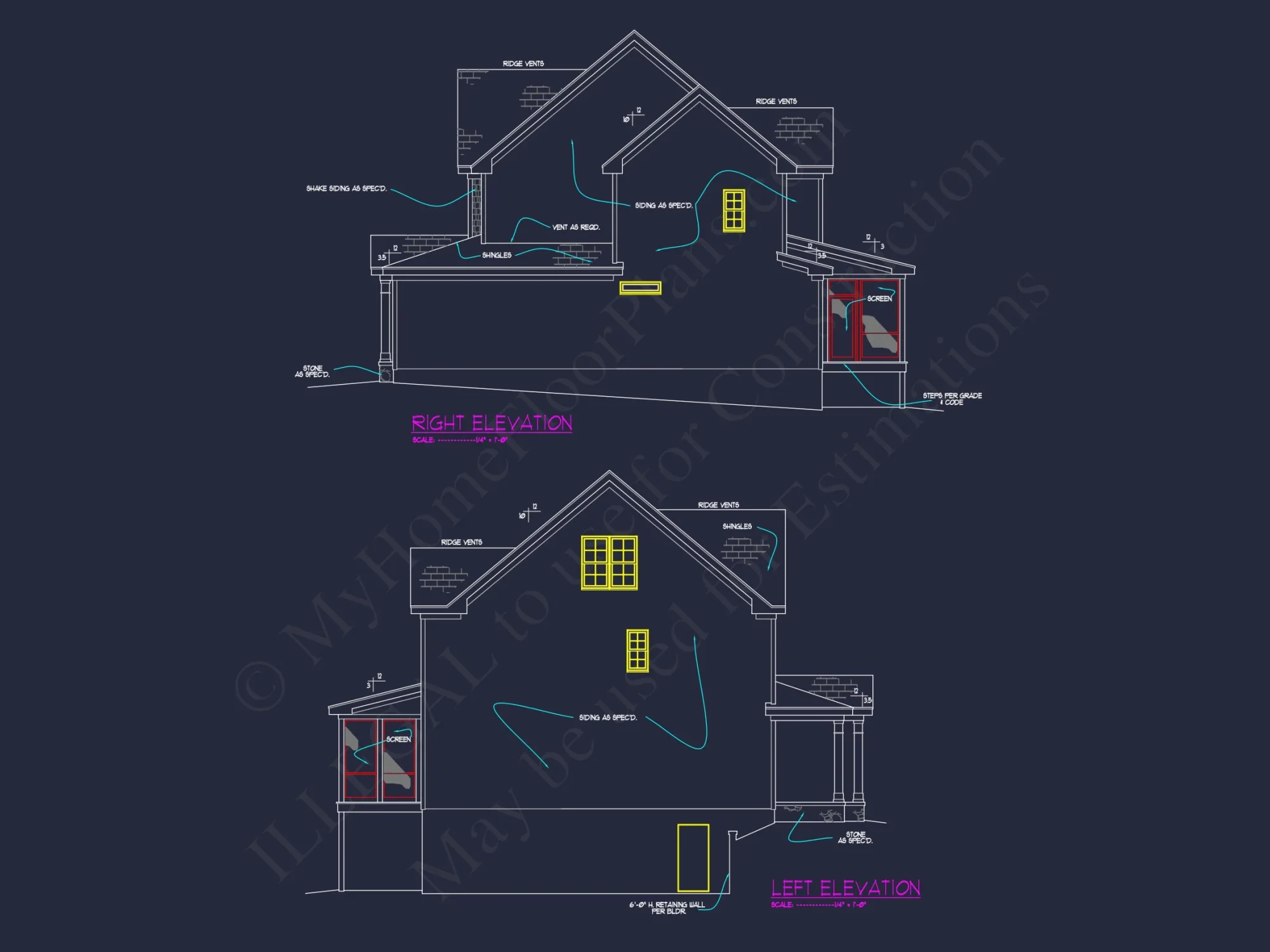 CAD house Plan With 5 Bedrooms