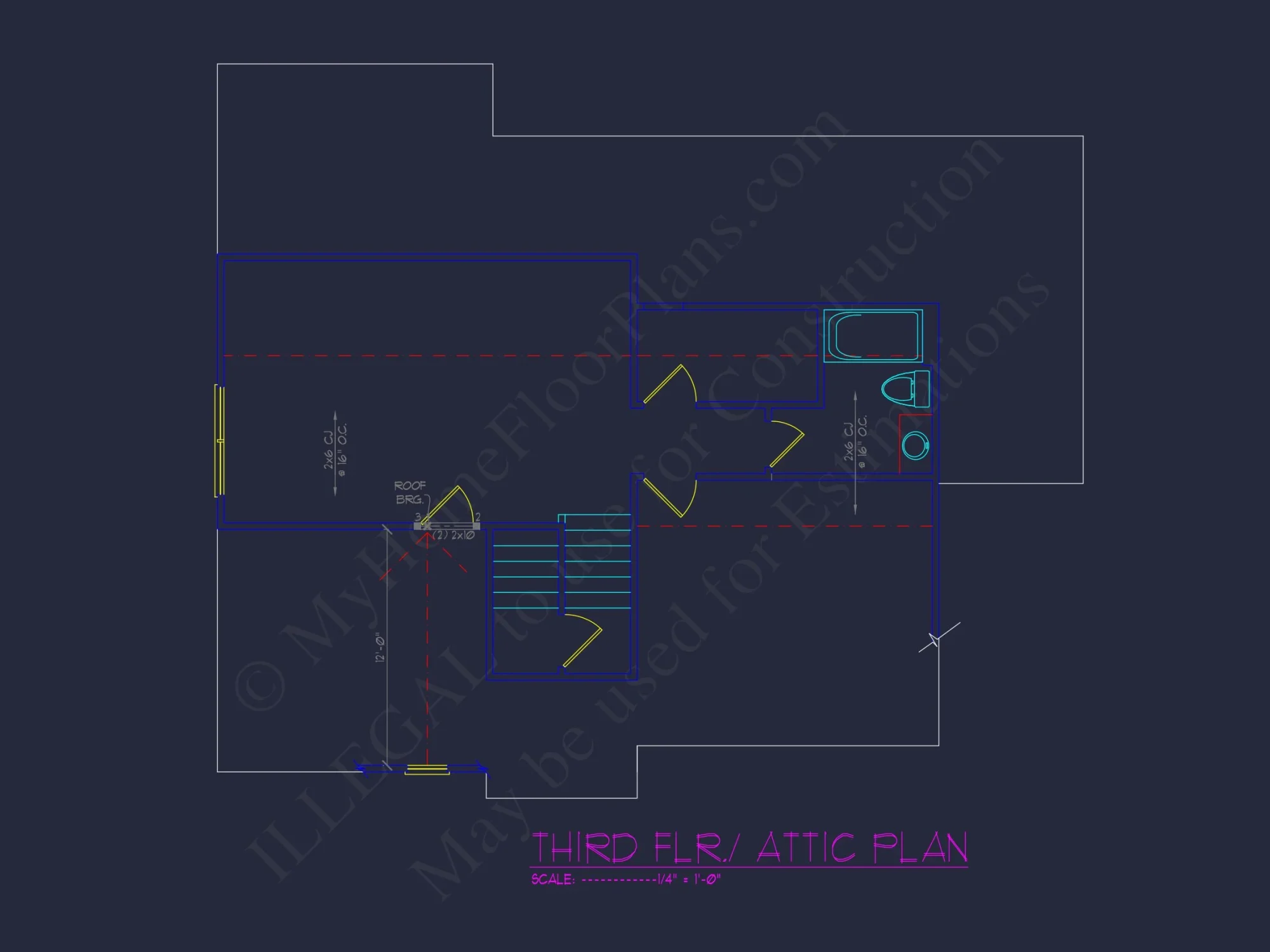 CAD house Plan With 5 Bedrooms