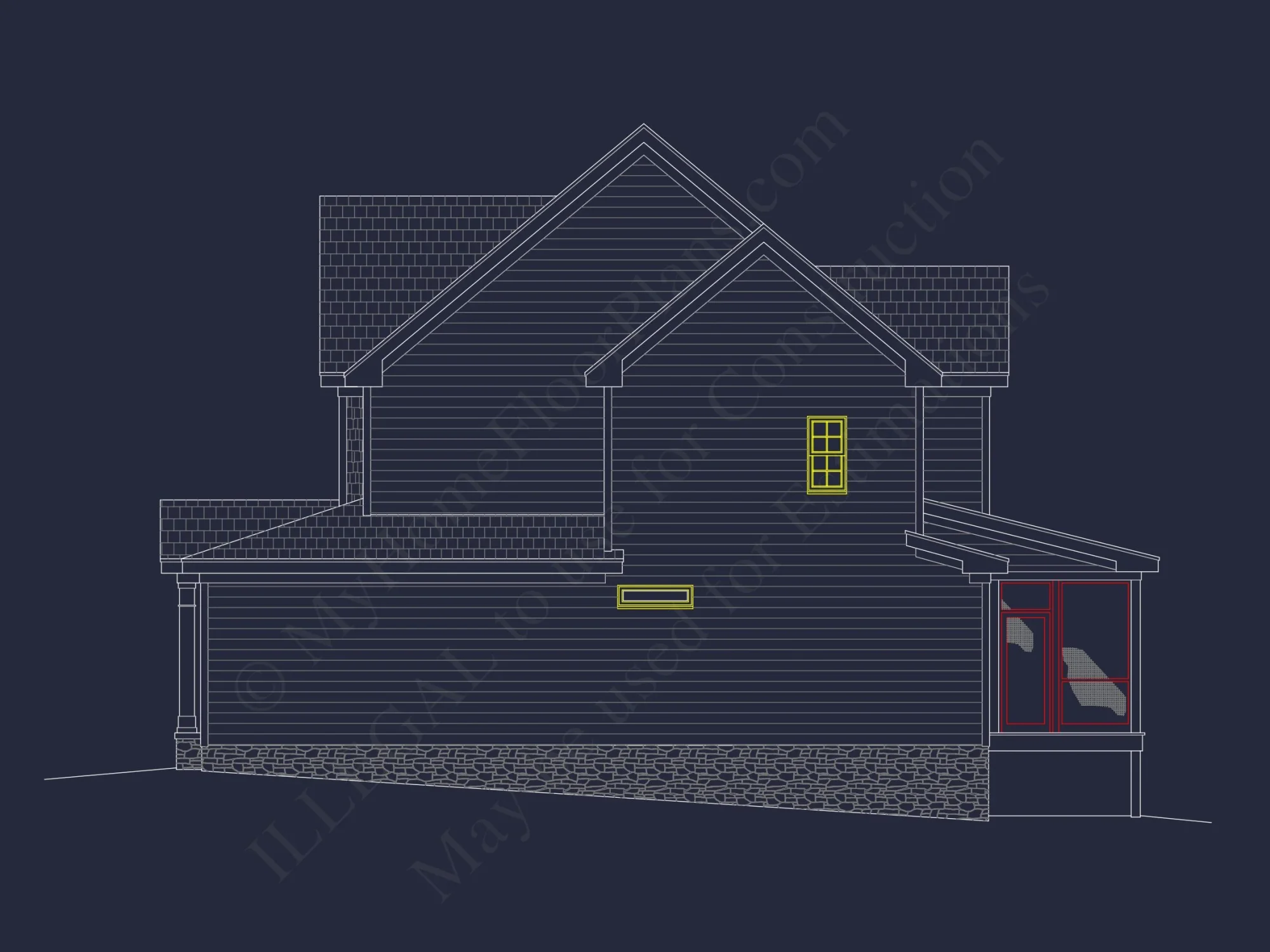 CAD house Plan With 5 Bedrooms