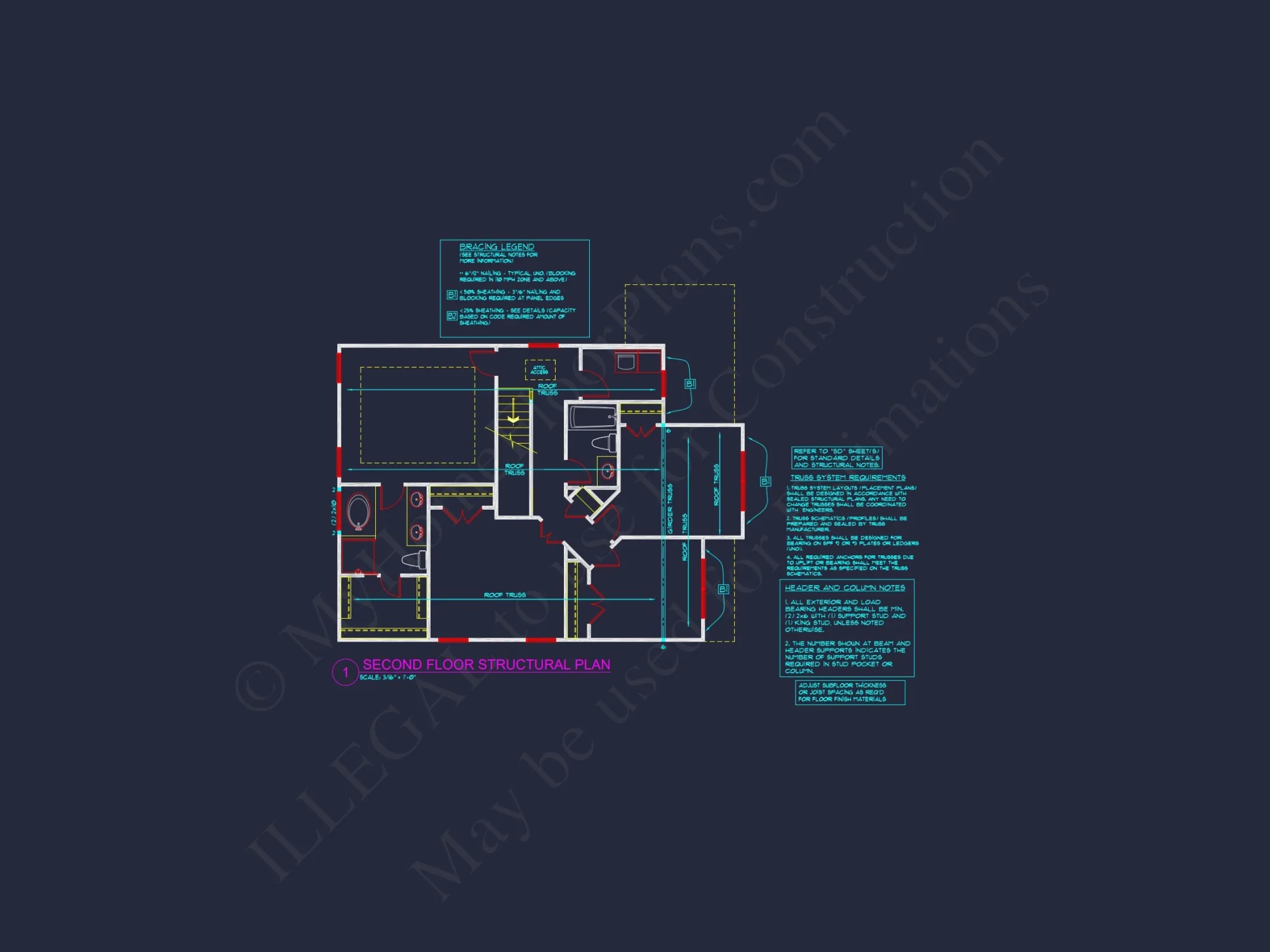 house Plan Floor Blueprint with CAD Designs for 2-Story Layout