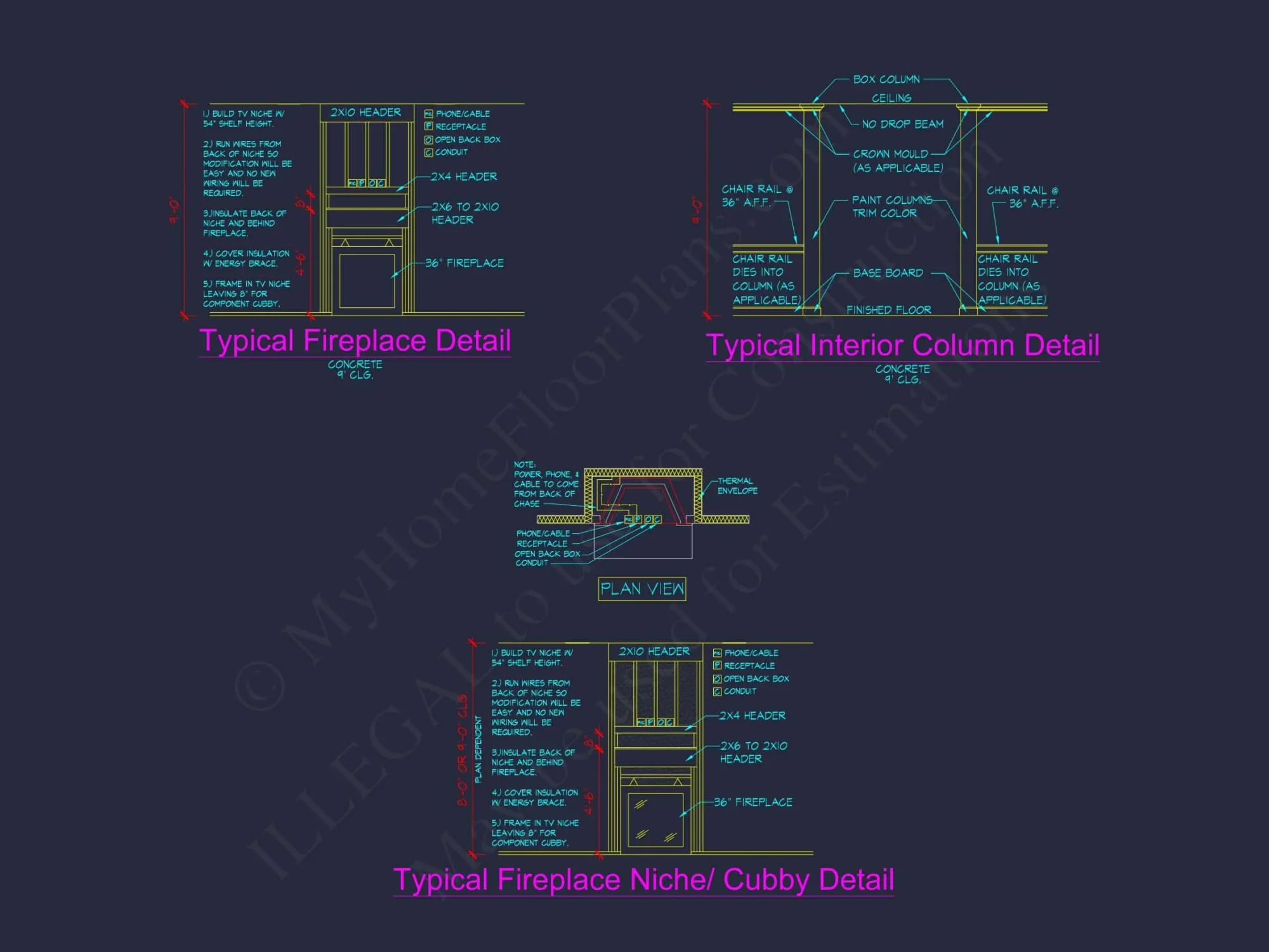 house Plan Floor Blueprint with CAD Designs for 2-Story Layout