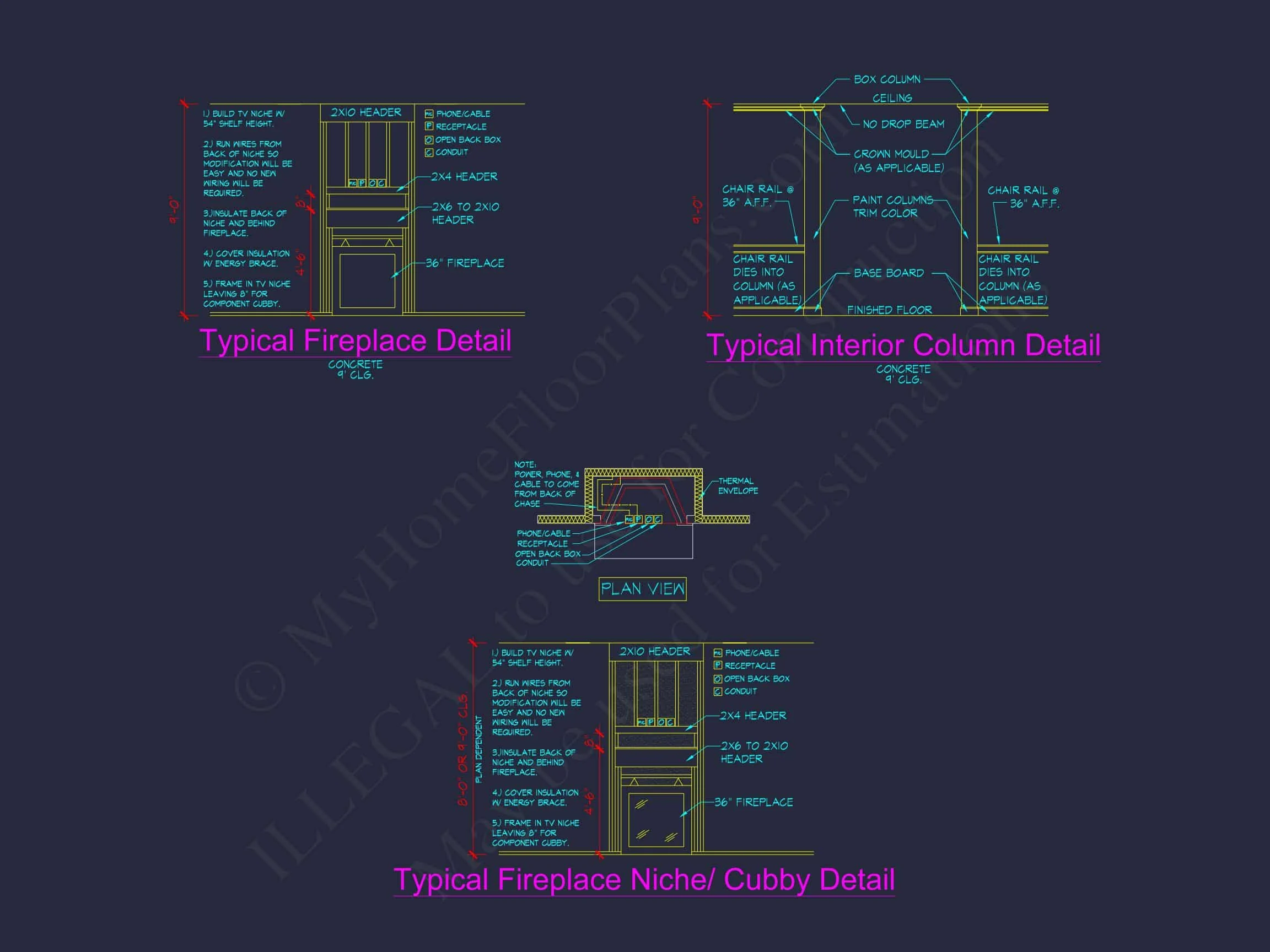 13-1695 HOUSE PLAN - House Plan Floor Blueprint with CAD Designs for 2-Story Layout 9 house Plan Floor Blueprint with CAD Designs for 2-Story Layout