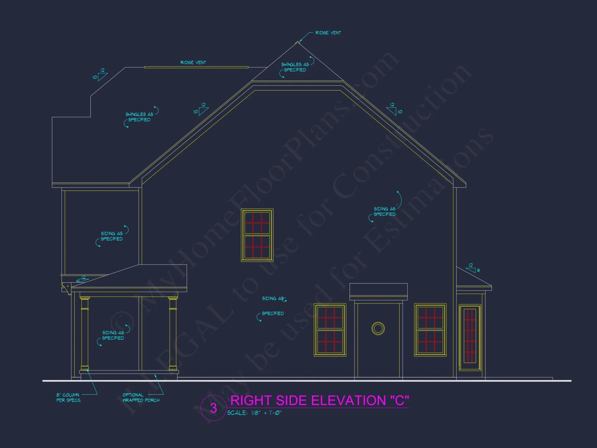 house Plan Floor Blueprint with CAD Designs for 2-Story Layout