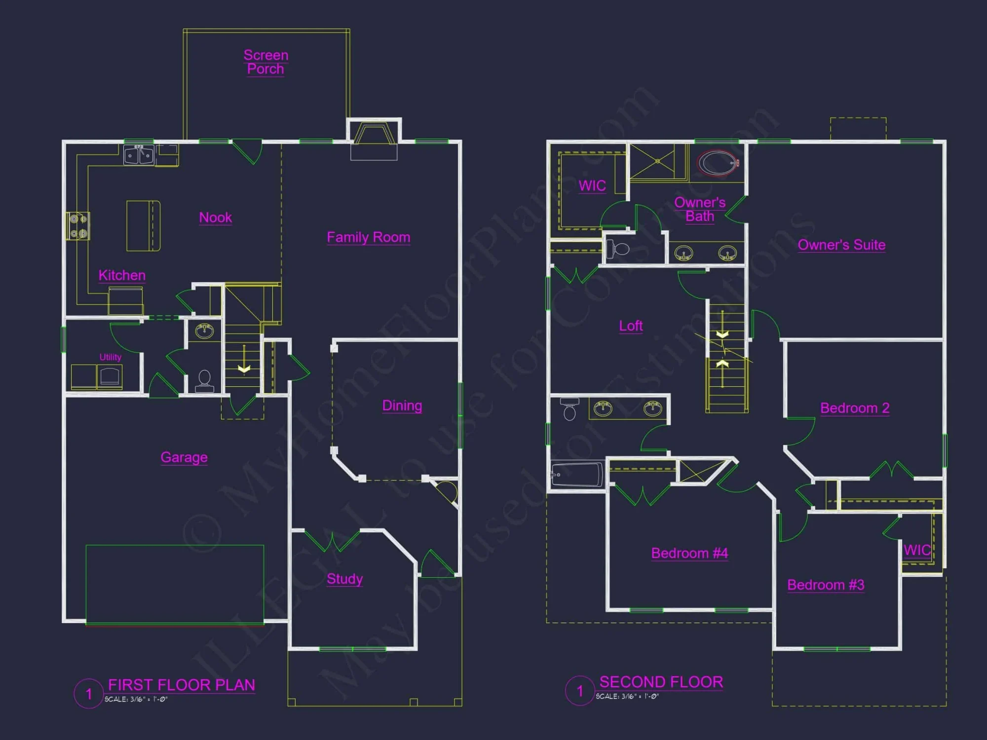 Stunning house Design with Blueprint, CAD Floor Plans