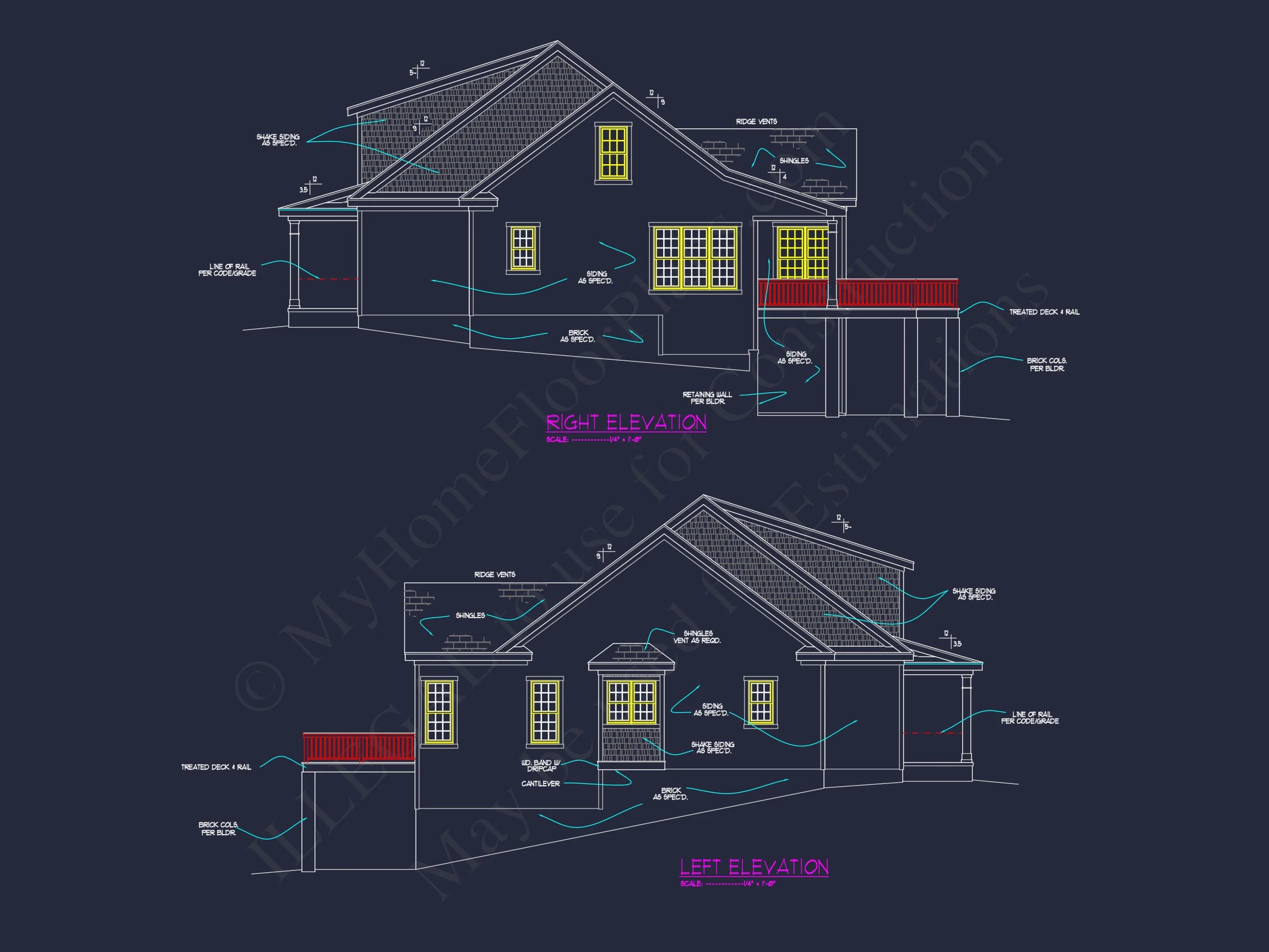 13-1673 HOUSE PLAN - Craftsman-Style 3-Story House Plan with Basement & CAD Design 12 Craftsman-Style 3-Story house Plan with Basement & CAD Design