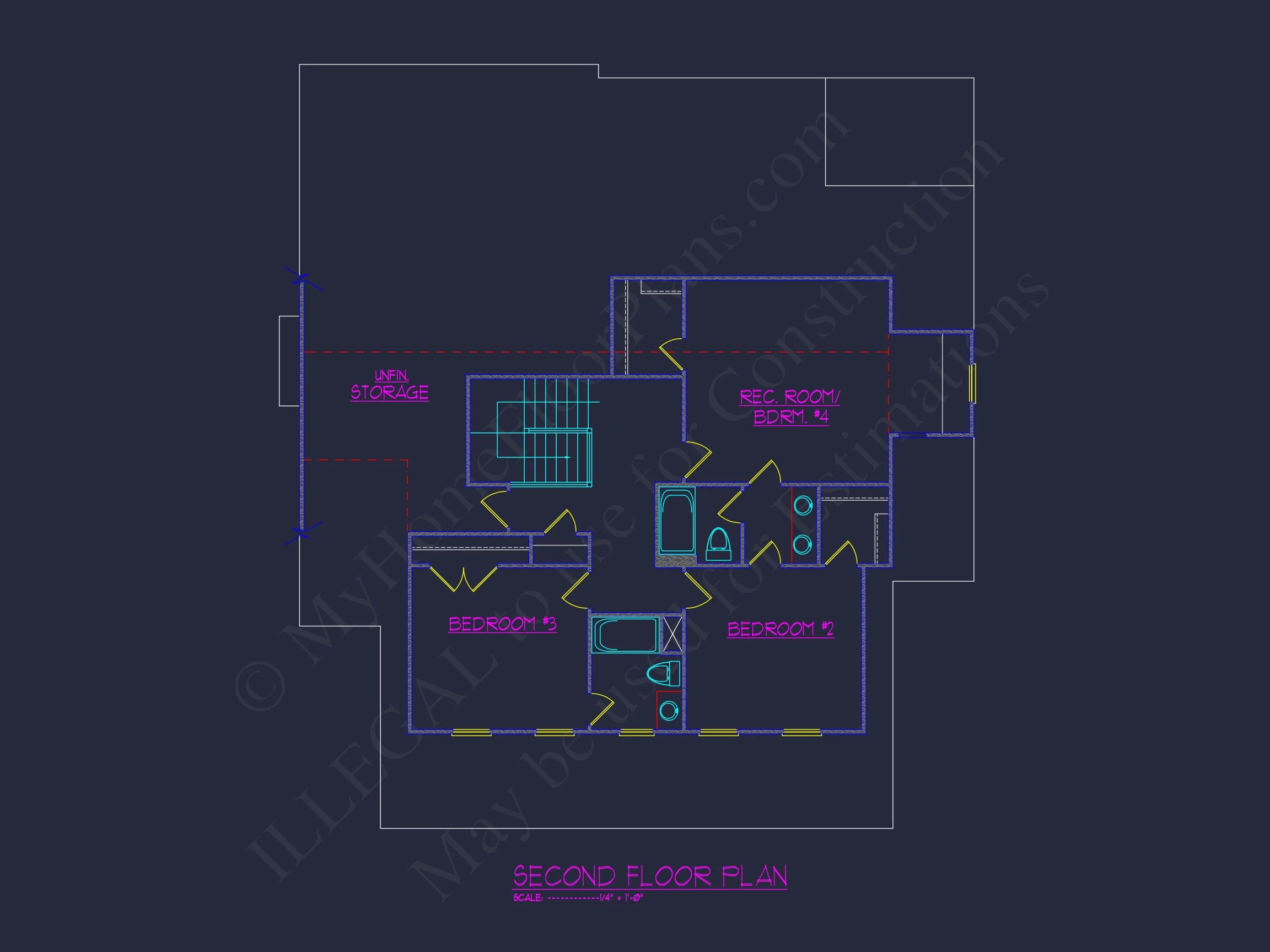 13-1673 HOUSE PLAN - Craftsman-Style 3-Story House Plan with Basement & CAD Design 10 Craftsman-Style 3-Story house Plan with Basement & CAD Design