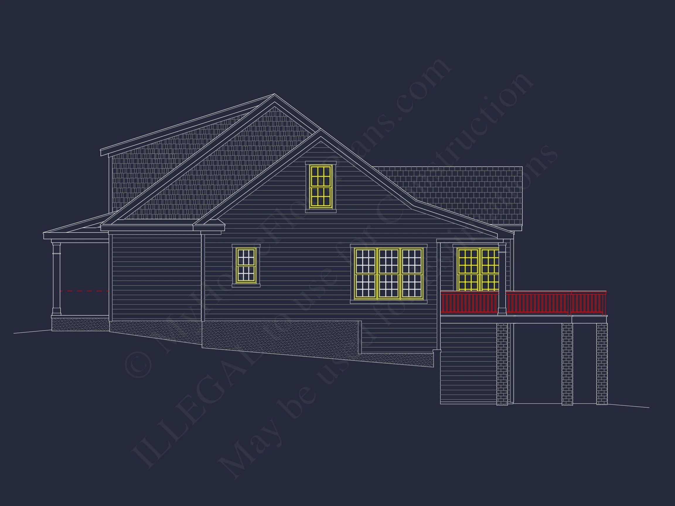 13-1673 HOUSE PLAN - Craftsman-Style 3-Story House Plan with Basement & CAD Design 6 Craftsman-Style 3-Story house Plan with Basement & CAD Design
