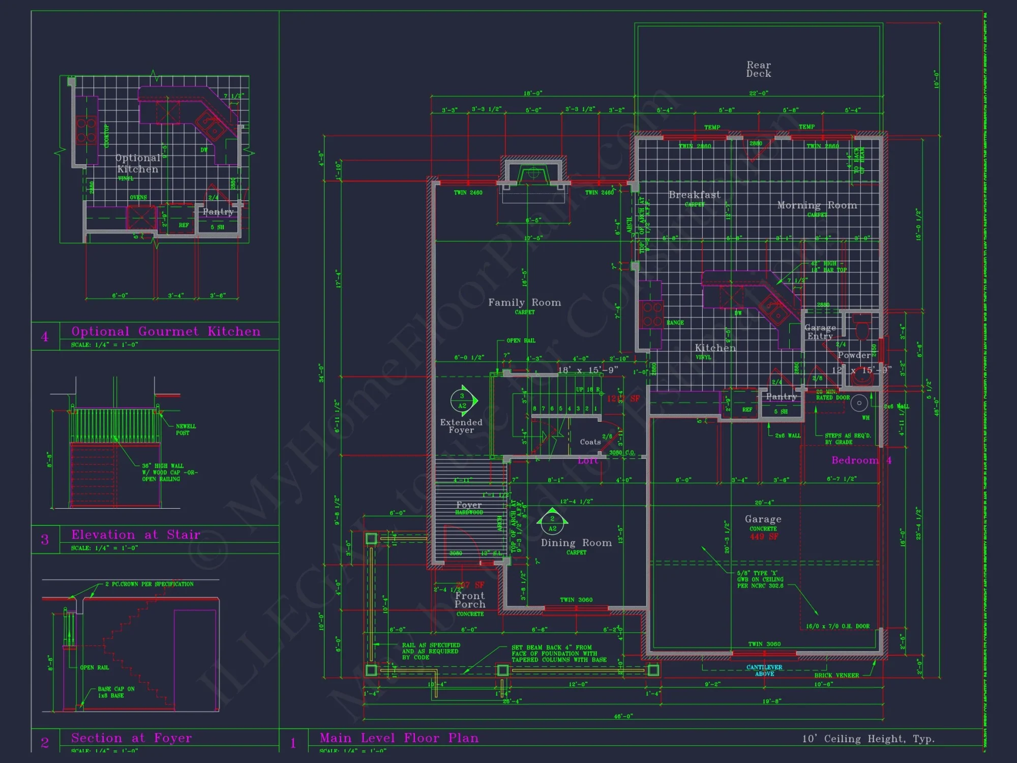 Classic Architectural house Floor Plan & CAD Designs