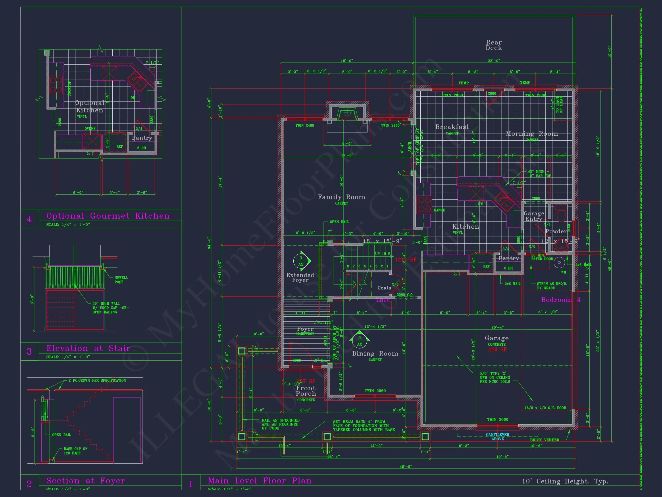 Classic Architectural house Floor Plan & CAD Designs