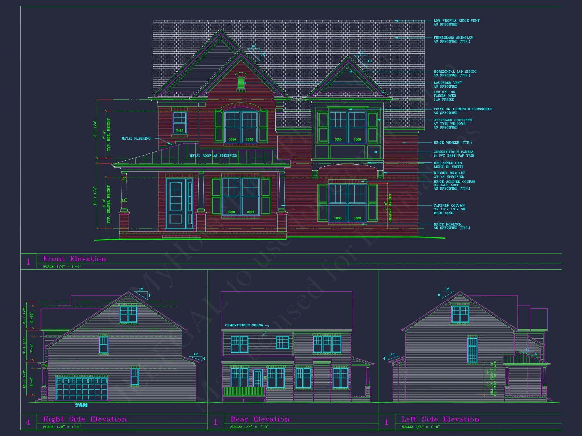 Classic Architectural house Floor Plan & CAD Designs