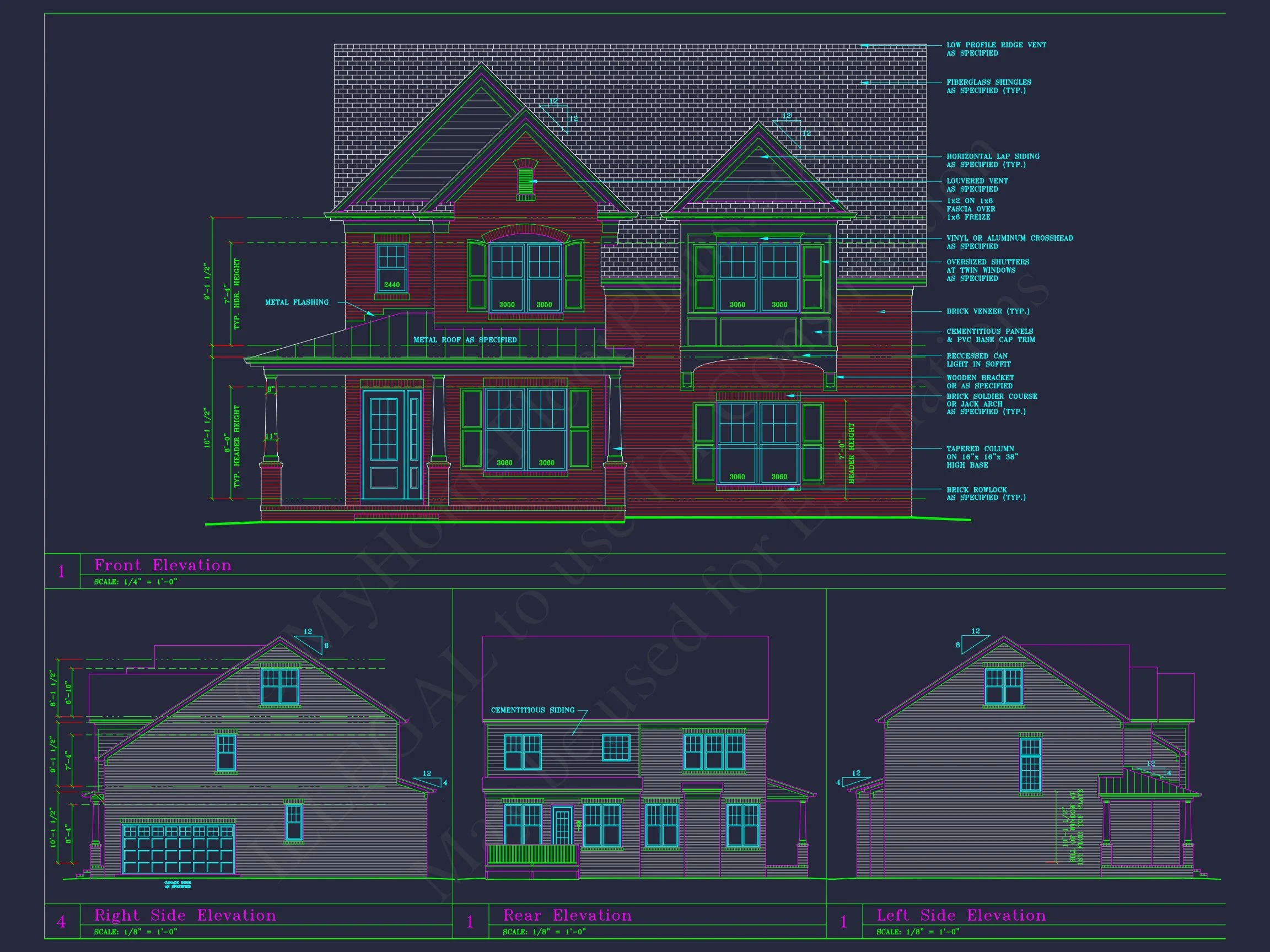 Classic Architectural house Floor Plan & CAD Designs