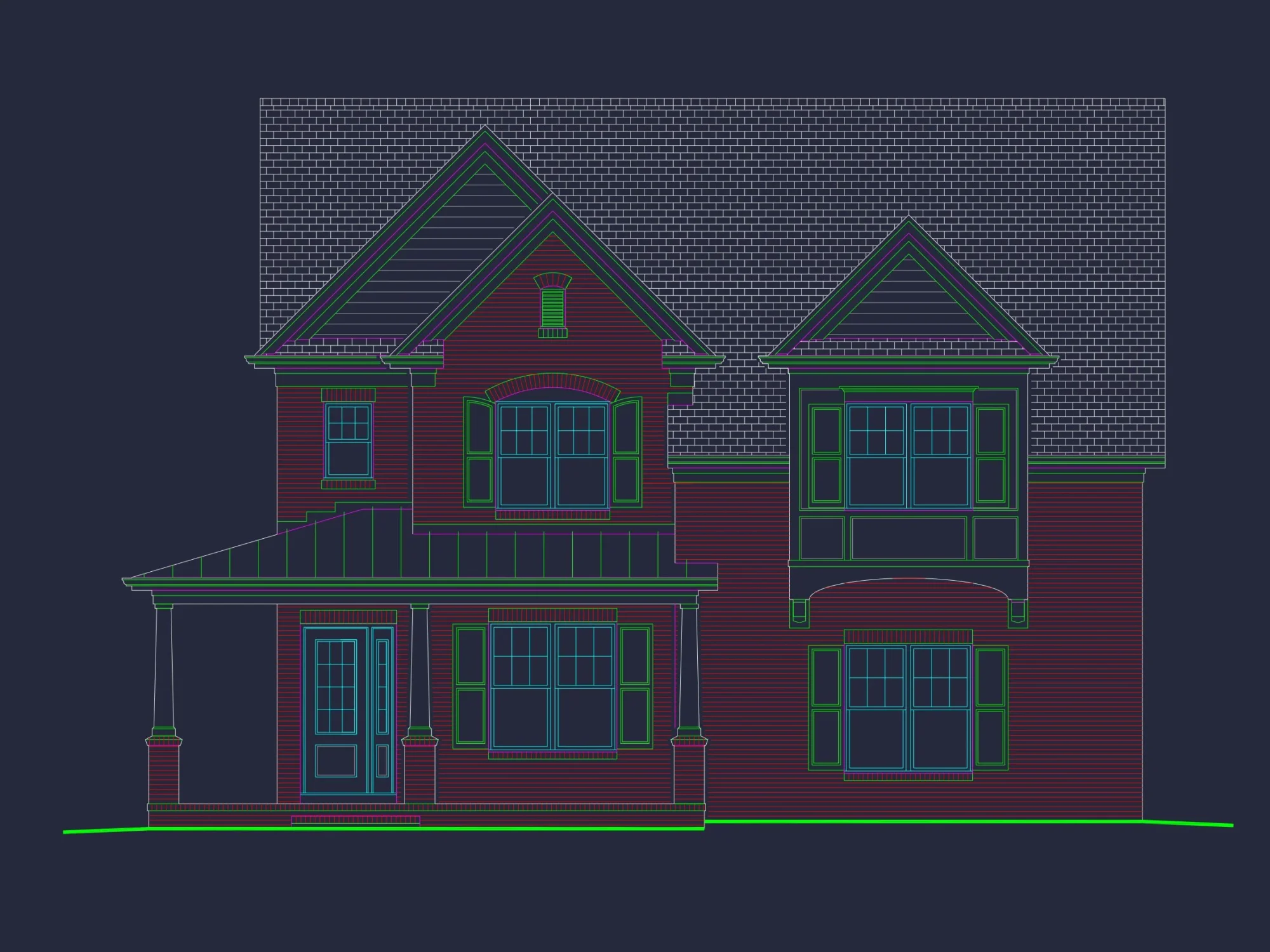 Classic Architectural house Floor Plan & CAD Designs