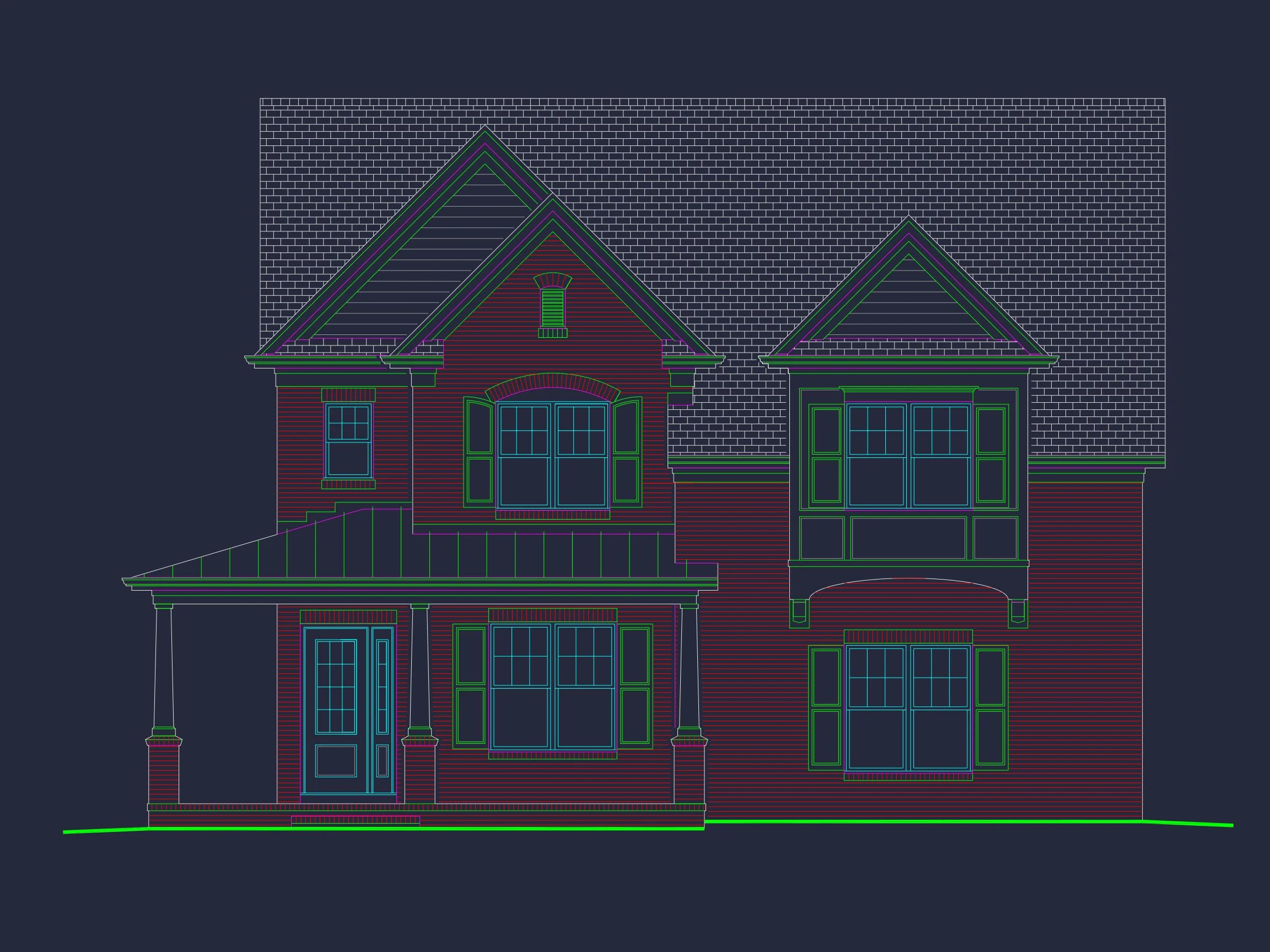 Classic Architectural house Floor Plan & CAD Designs