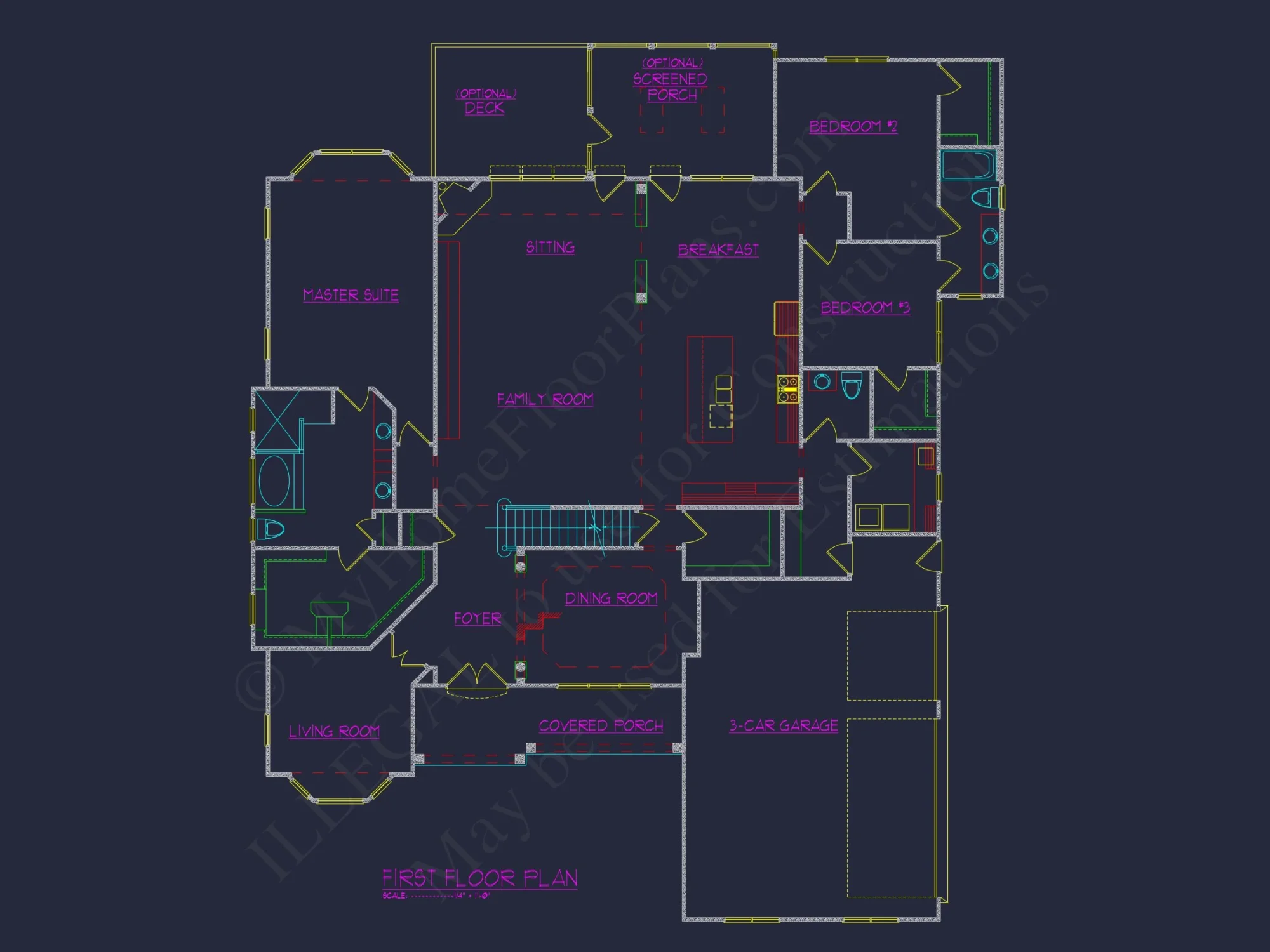 house Blueprint CAD Floor Plan with Architectural Designs