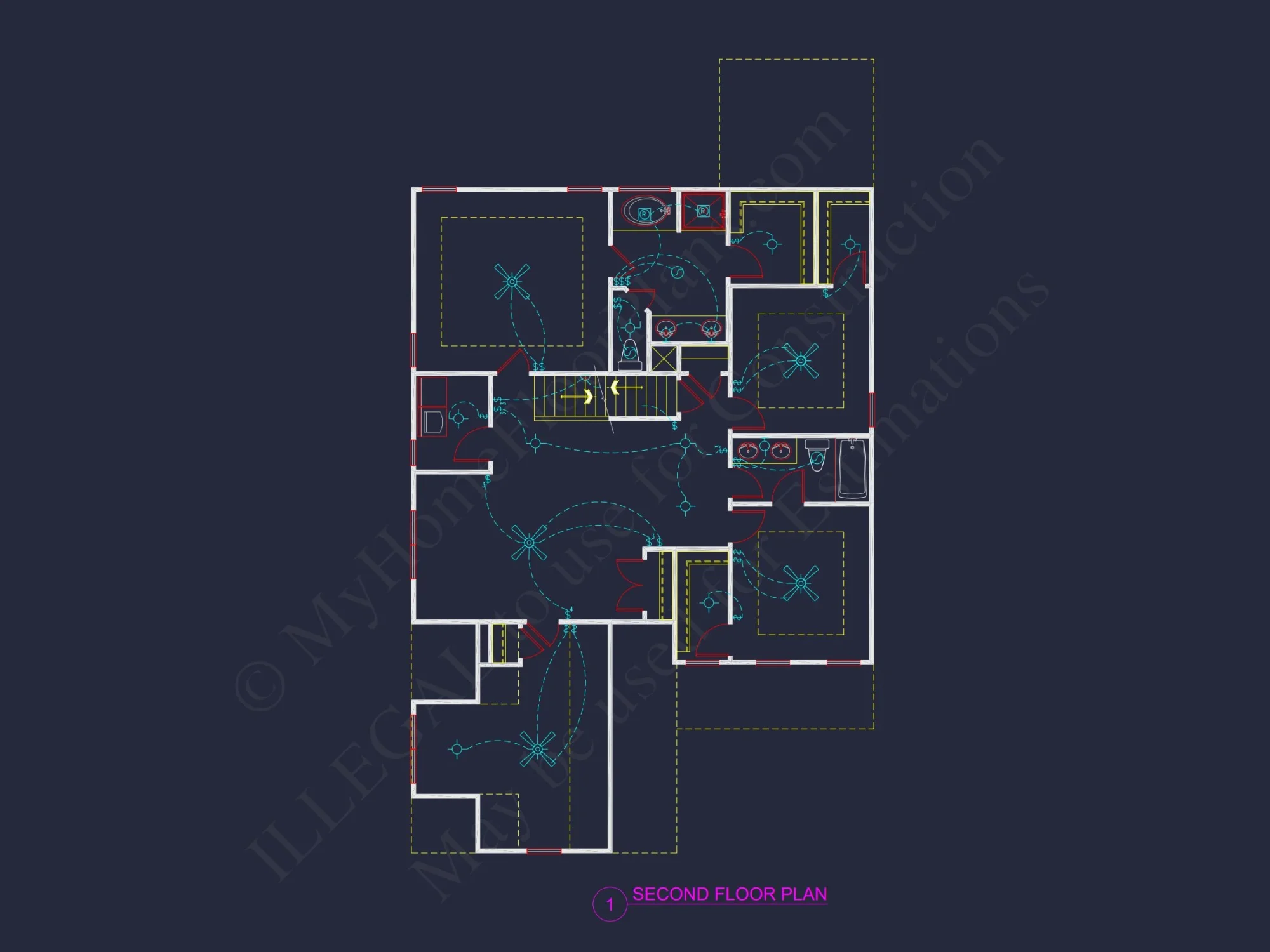Modern house Design Blueprint: Spacious 2-Story Floor Plan