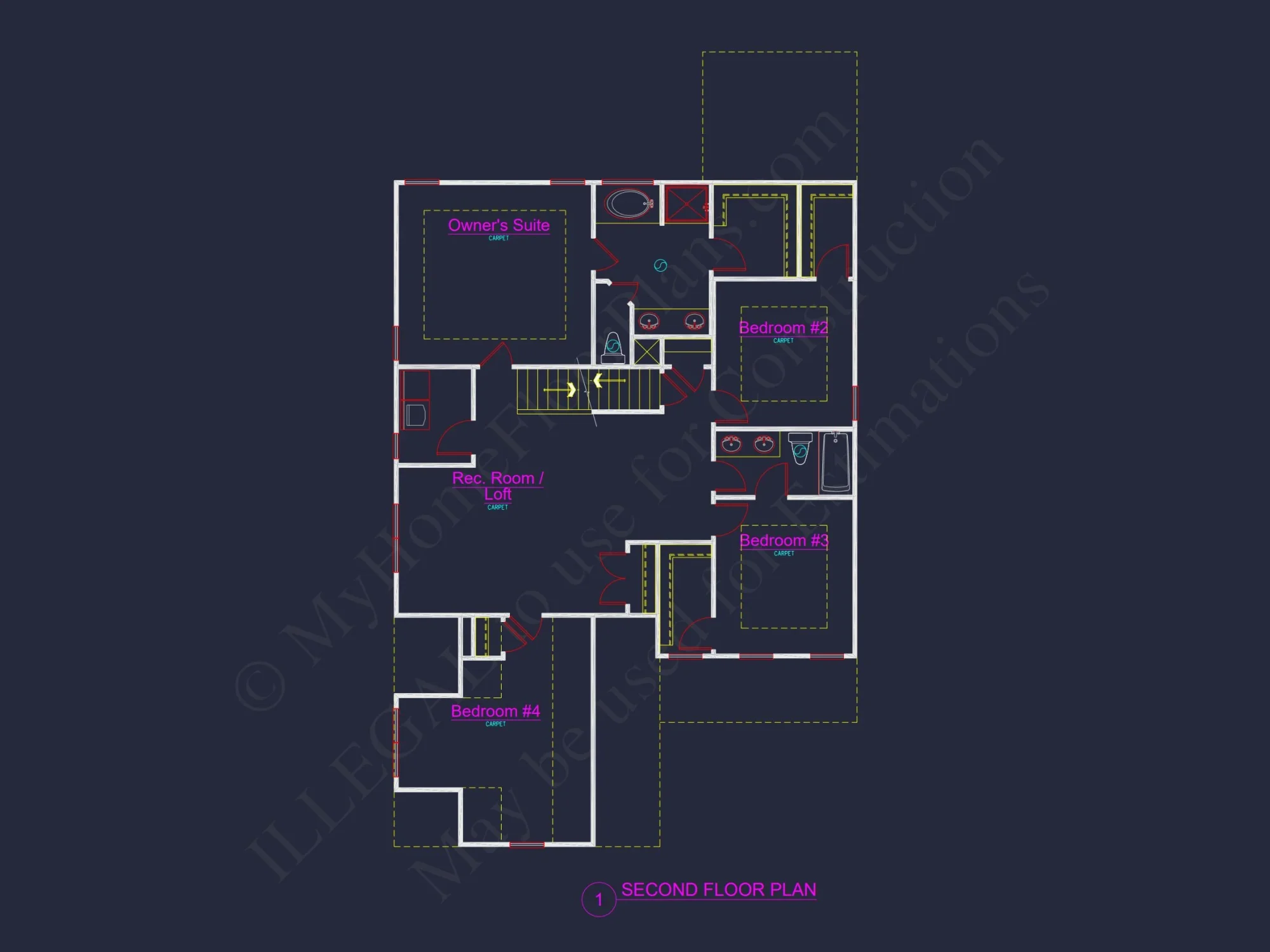 Modern house Design Blueprint: Spacious 2-Story Floor Plan