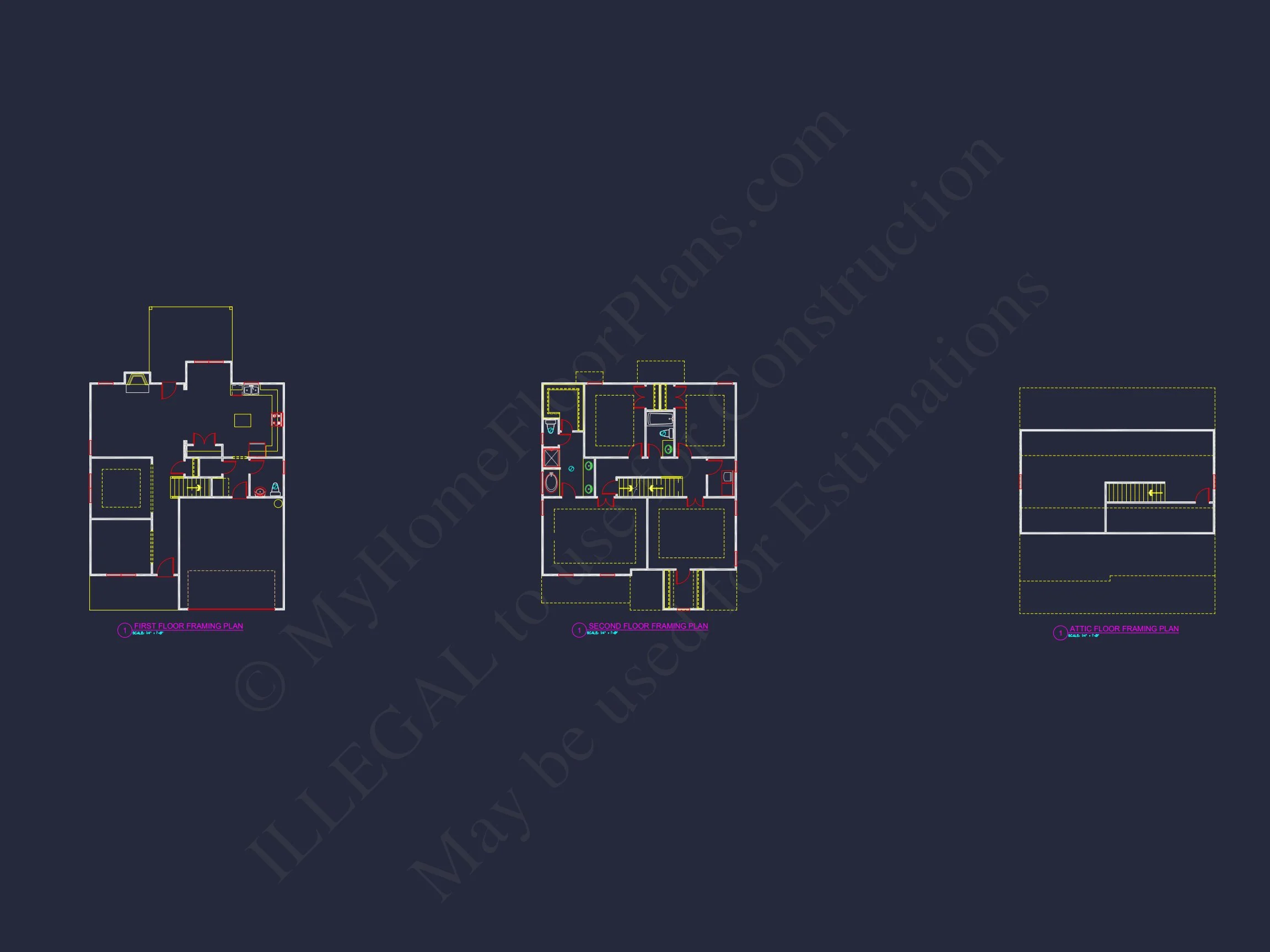 13-1558 HOUSE PLAN - Modern Colonial Floor Plan With 4 Bedrooms & CAD Designs 22 Modern Colonial Floor Plan With 4 Bedrooms & CAD Designs