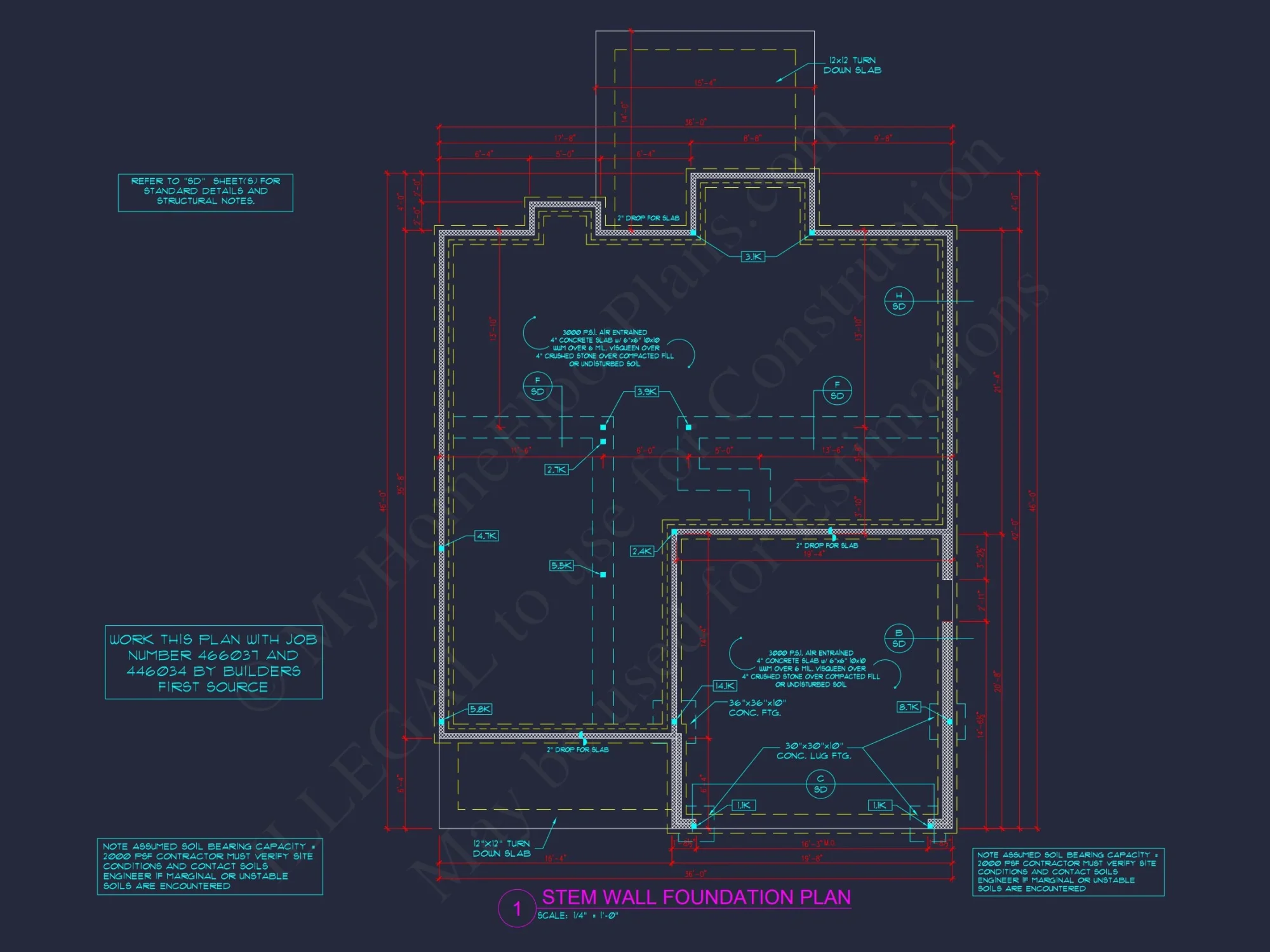 Modern Colonial Floor Plan With 4 Bedrooms & CAD Designs