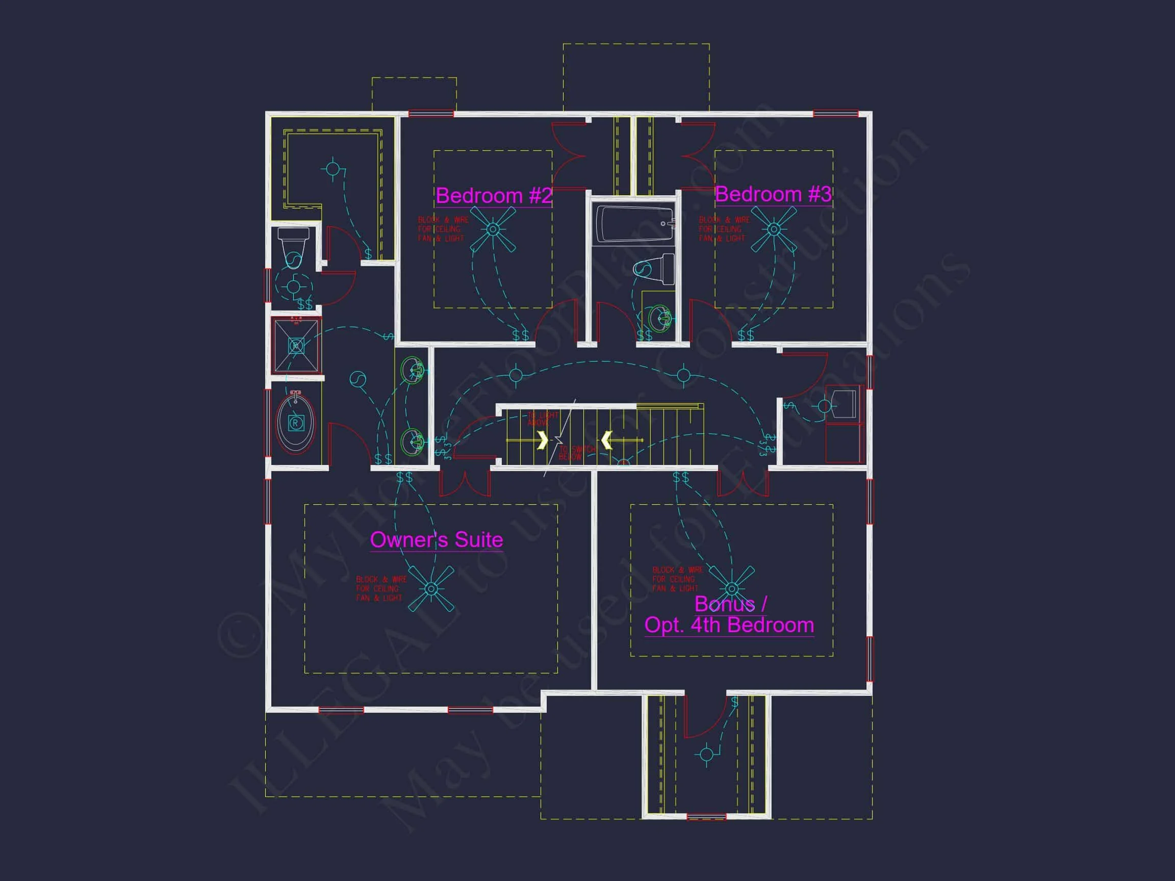 13-1558 HOUSE PLAN - Modern Colonial Floor Plan With 4 Bedrooms & CAD Designs 13 Modern Colonial Floor Plan With 4 Bedrooms & CAD Designs