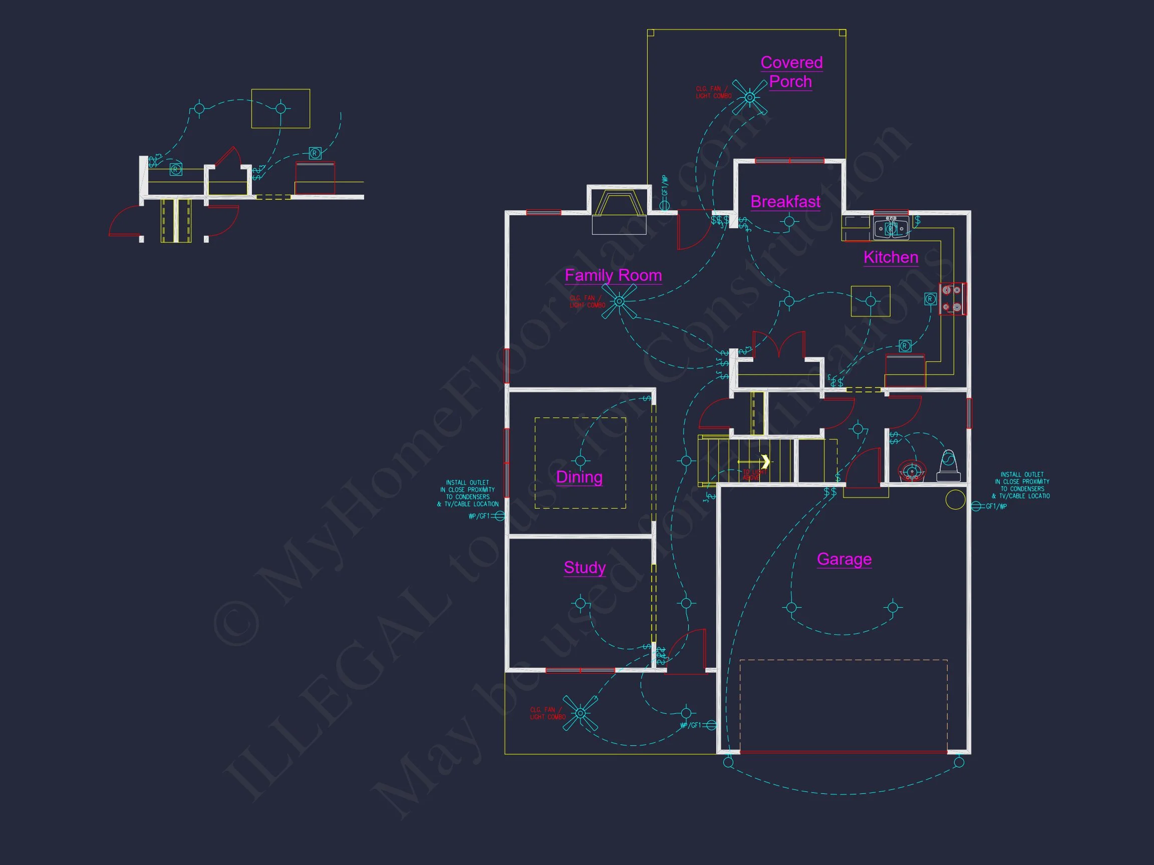 13-1558 HOUSE PLAN - Modern Colonial Floor Plan With 4 Bedrooms & CAD Designs 12 Modern Colonial Floor Plan With 4 Bedrooms & CAD Designs