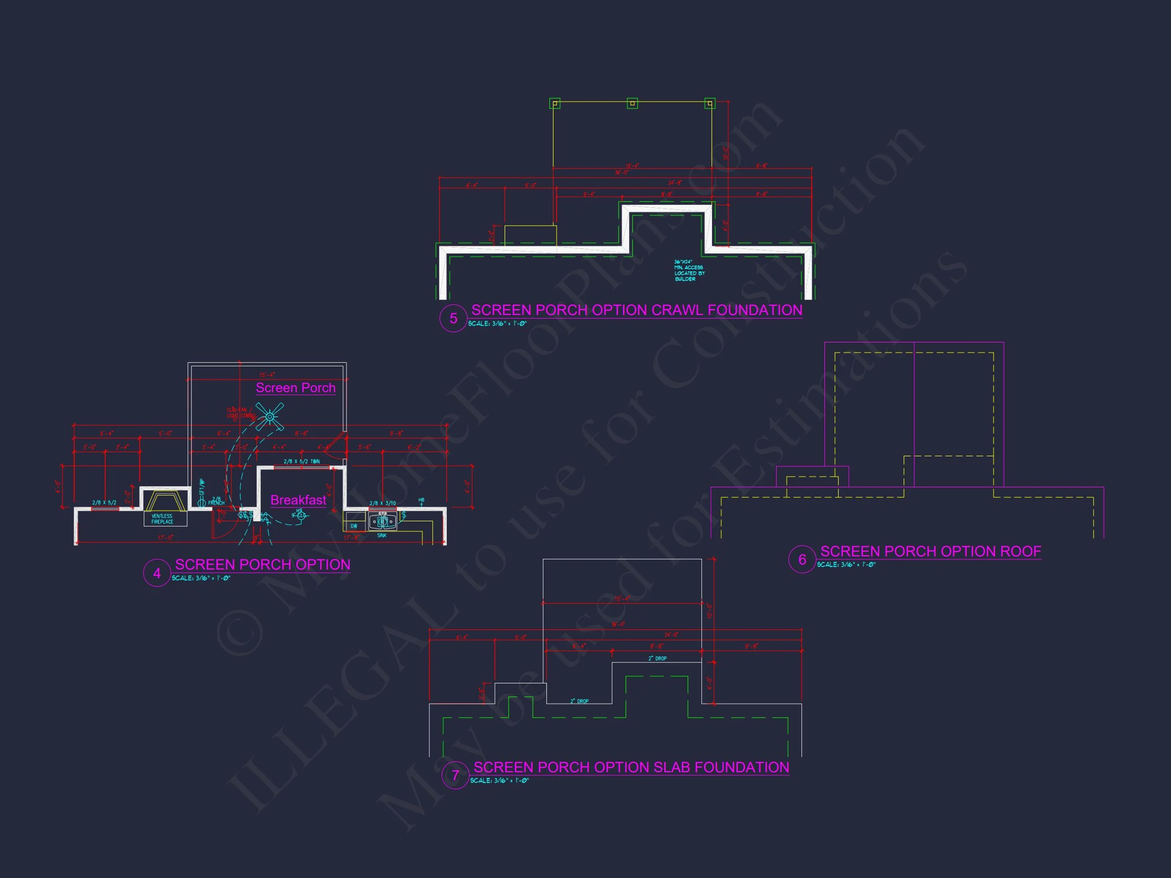 13-1558 HOUSE PLAN - Modern Colonial Floor Plan With 4 Bedrooms & CAD Designs 11 Modern Colonial Floor Plan With 4 Bedrooms & CAD Designs