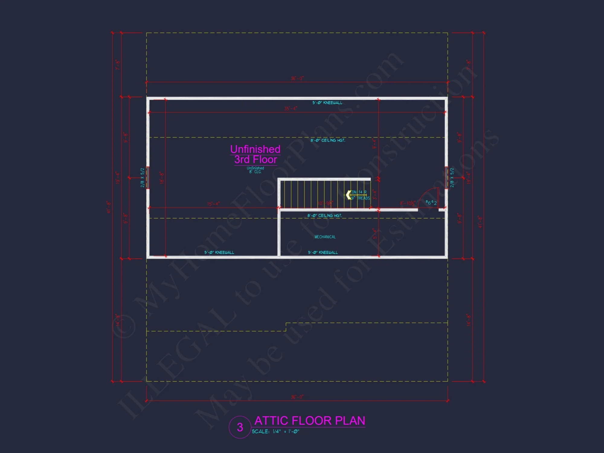 Modern Colonial Floor Plan With 4 Bedrooms & CAD Designs