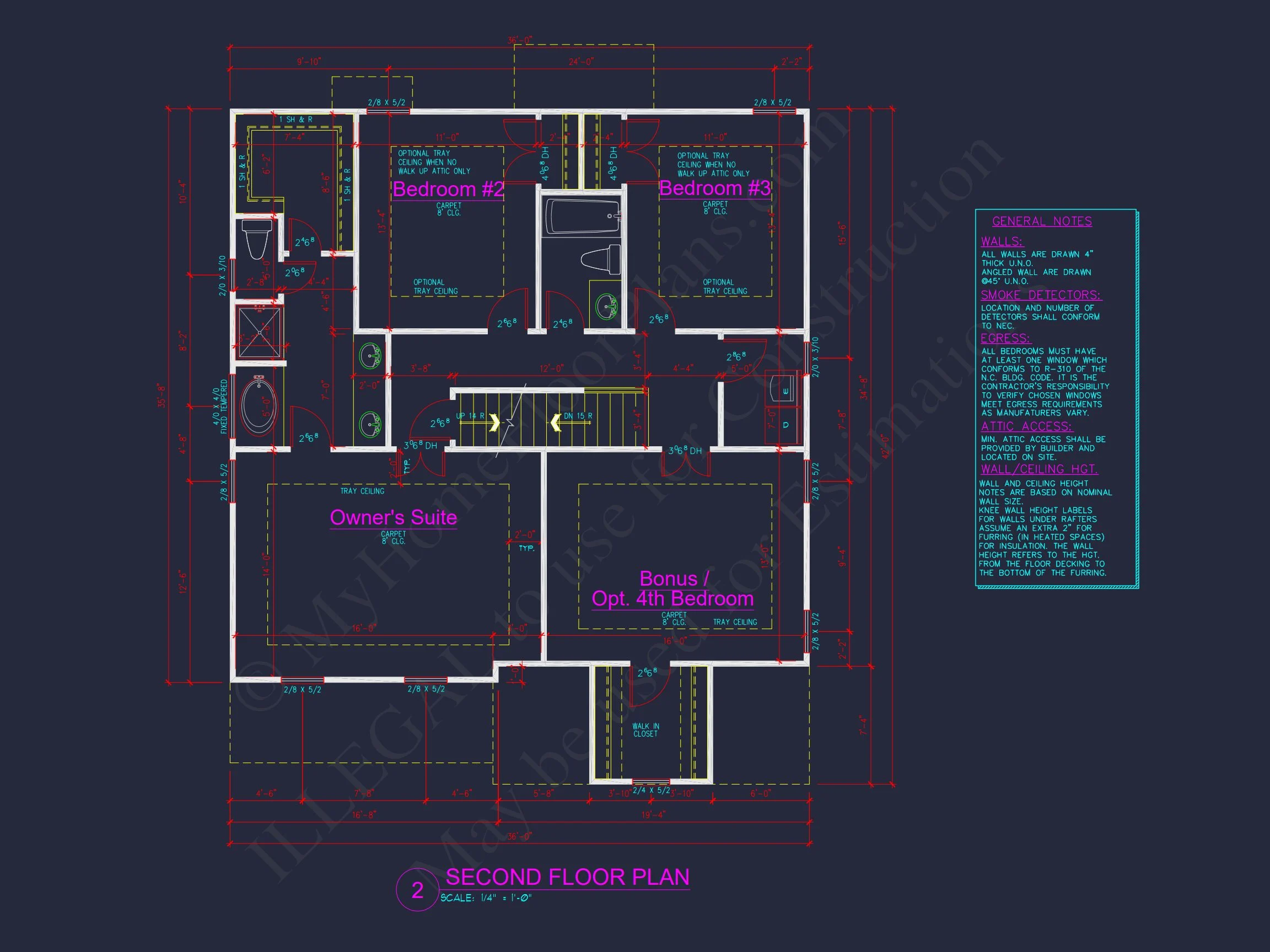 13-1558 HOUSE PLAN - Modern Colonial Floor Plan With 4 Bedrooms & CAD Designs 9 Modern Colonial Floor Plan With 4 Bedrooms & CAD Designs