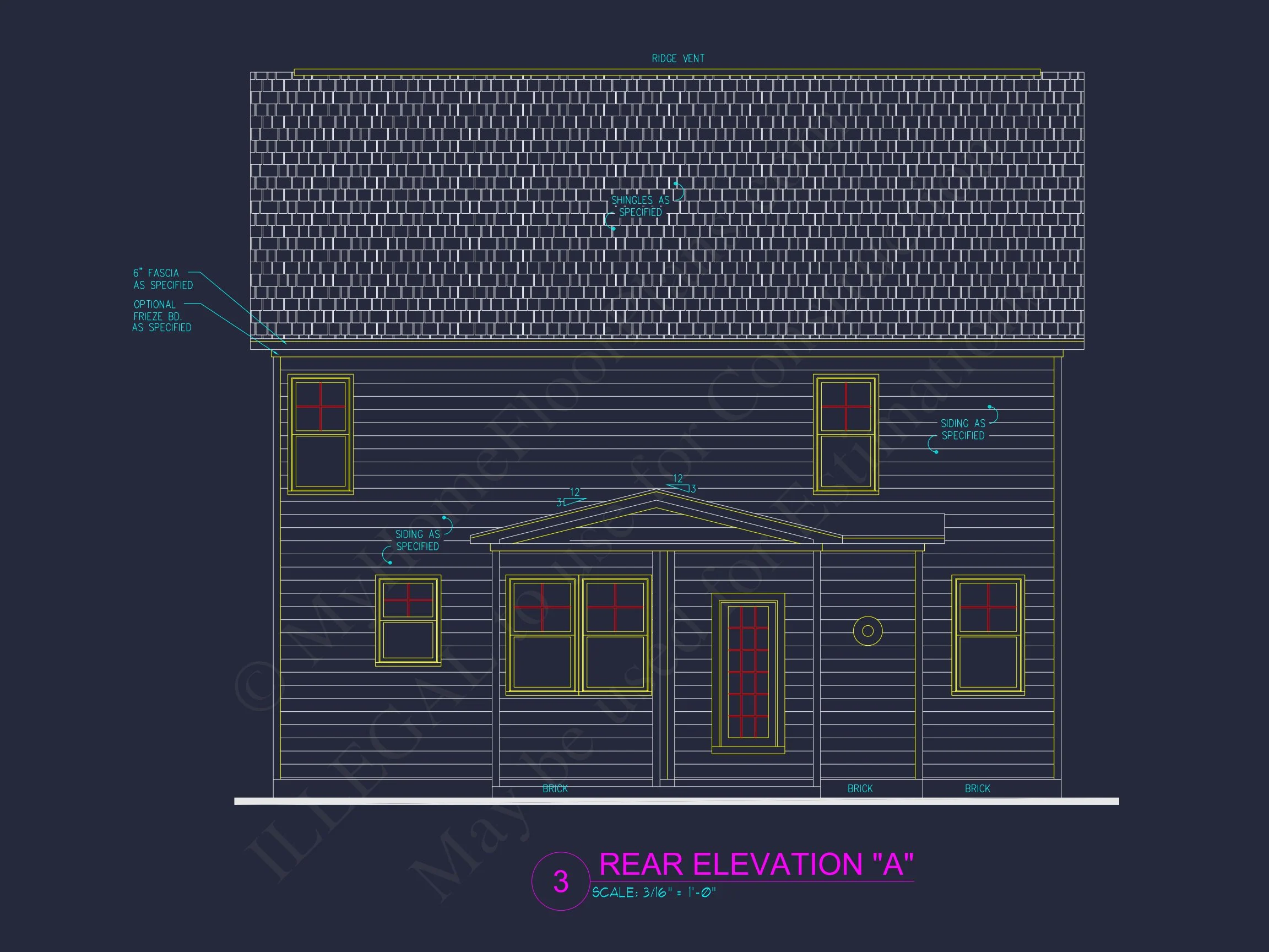 13-1558 HOUSE PLAN - Modern Colonial Floor Plan With 4 Bedrooms & CAD Designs 7 Modern Colonial Floor Plan With 4 Bedrooms & CAD Designs