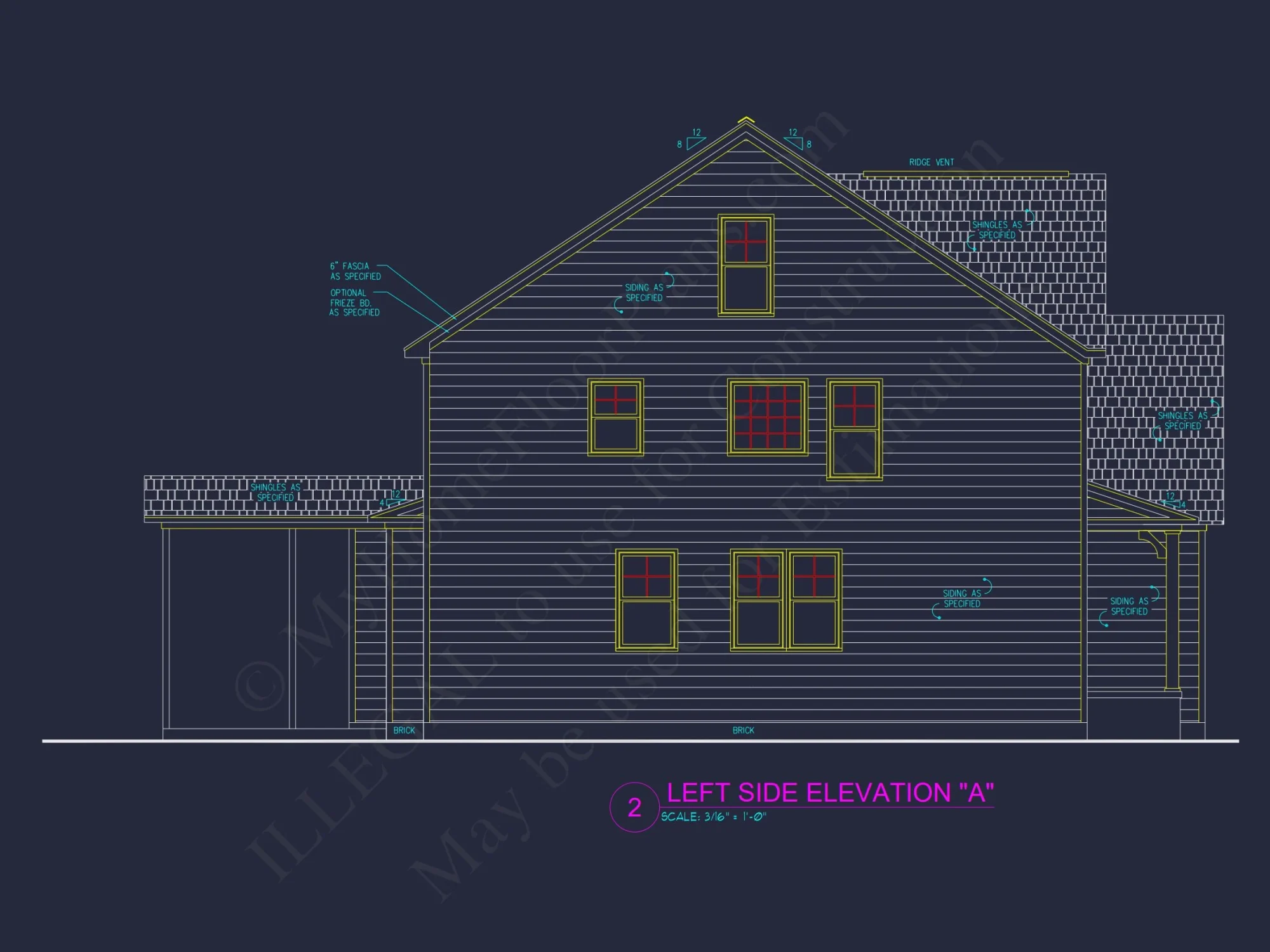 Modern Colonial Floor Plan With 4 Bedrooms & CAD Designs