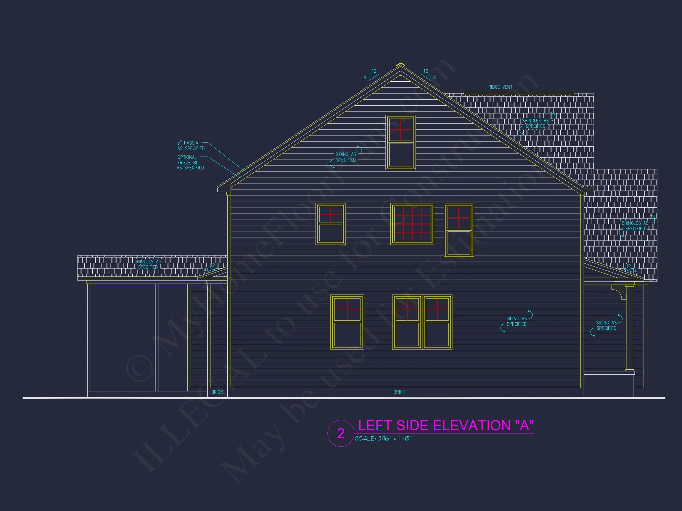13-1558 HOUSE PLAN - Modern Colonial Floor Plan With 4 Bedrooms & CAD Designs 6 Modern Colonial Floor Plan With 4 Bedrooms & CAD Designs