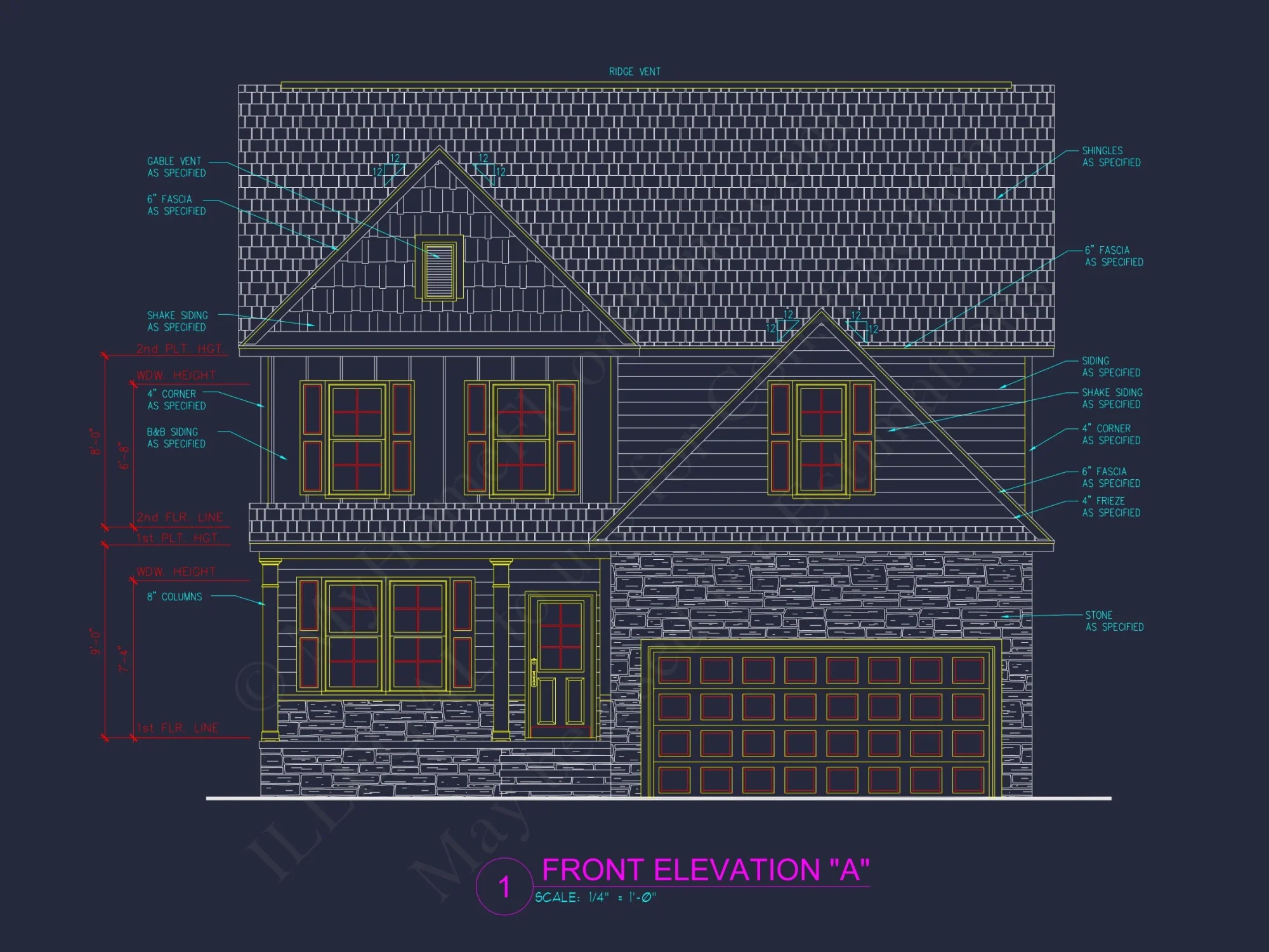 Modern Colonial Floor Plan With 4 Bedrooms & CAD Designs