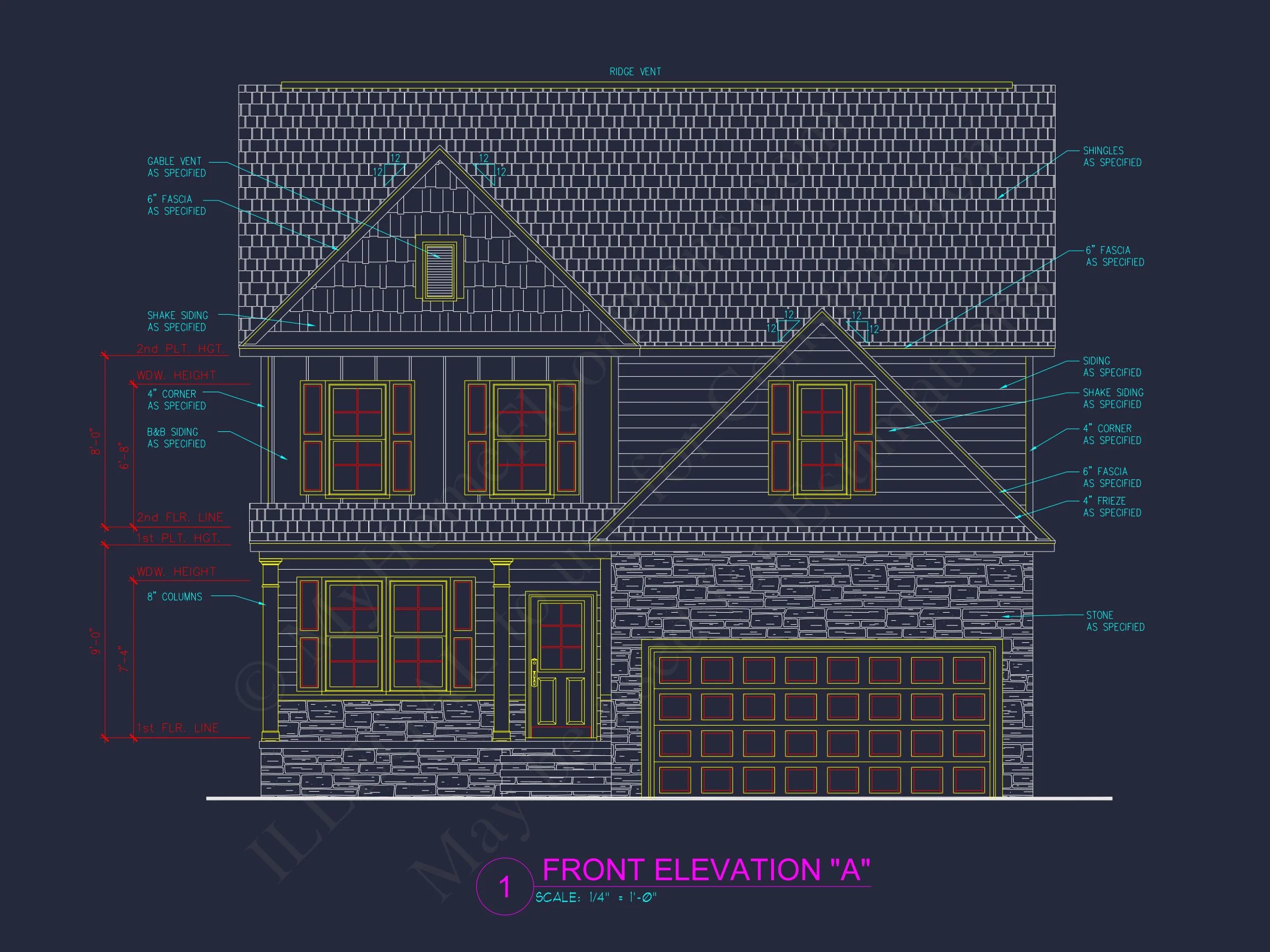 13-1558 HOUSE PLAN - Modern Colonial Floor Plan With 4 Bedrooms & CAD Designs 4 Modern Colonial Floor Plan With 4 Bedrooms & CAD Designs